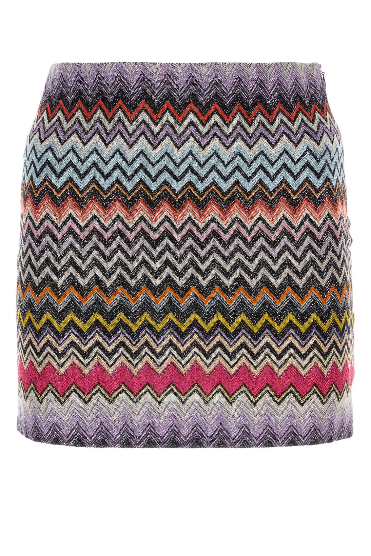 Shop Missoni Embroidered Viscose Blend Mini Skirt In Multicolor/blkbase