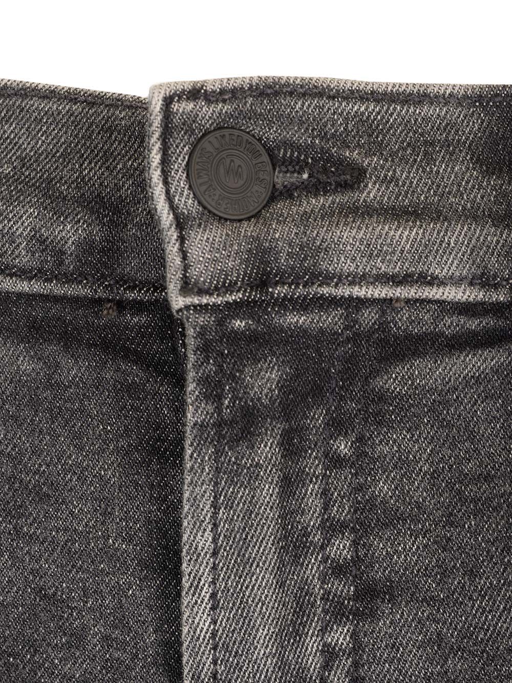 Shop Mother Rider Skimp Mid-rise Jeans In Grey