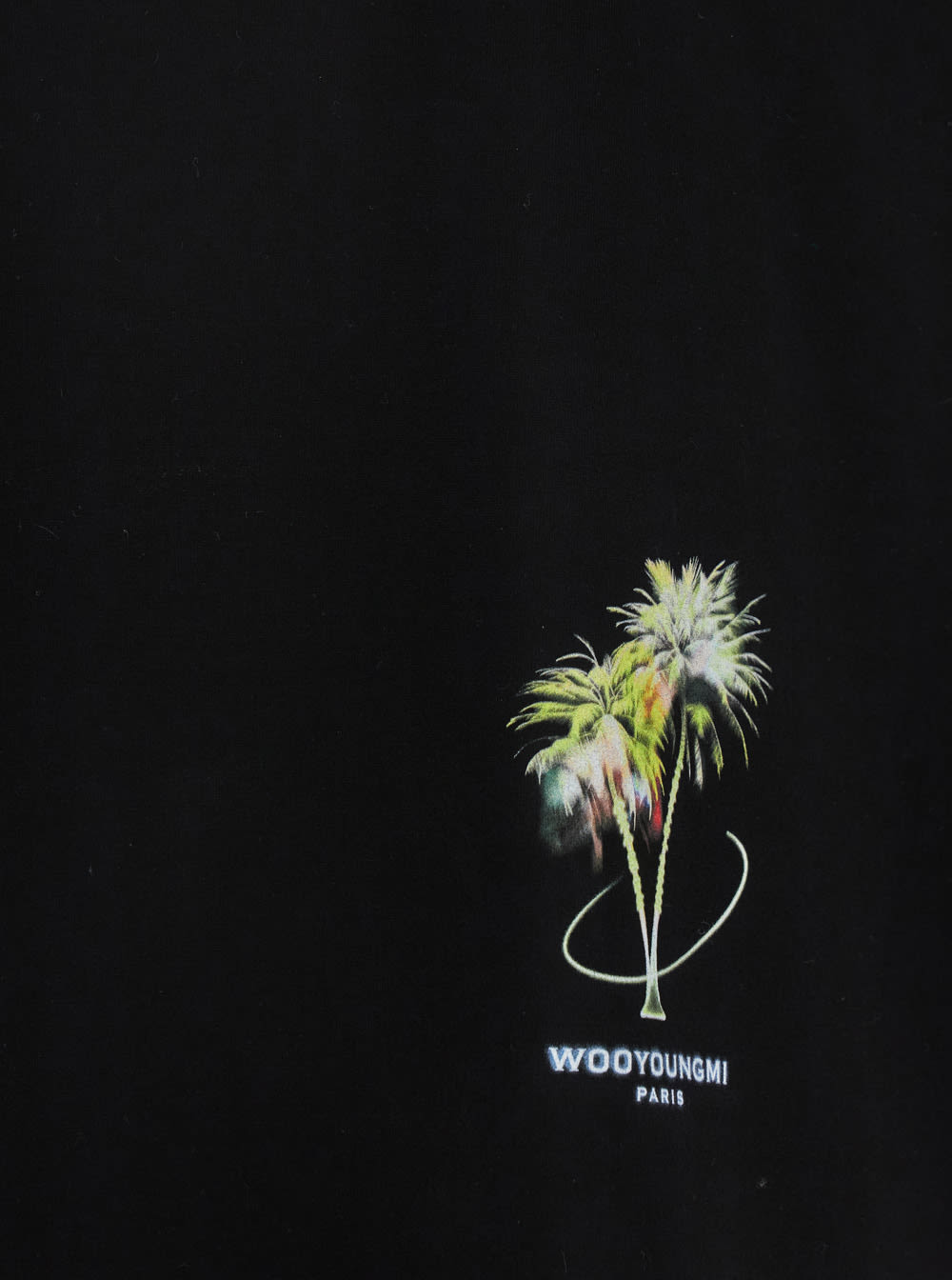 Wooyoungmi Black Crewneck T-shirt With Logo Detail On The Front And Maxi Logo Print On The Rear In Cotton Man