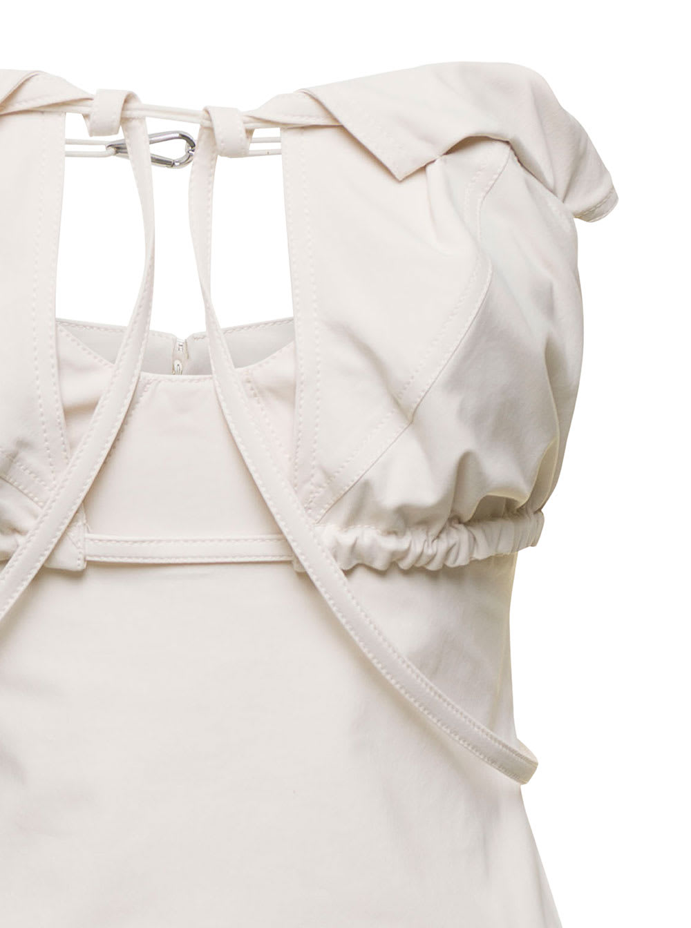Shop Jacquemus La Robe Bikin Midi White Dress In Cotton Blend Woman
