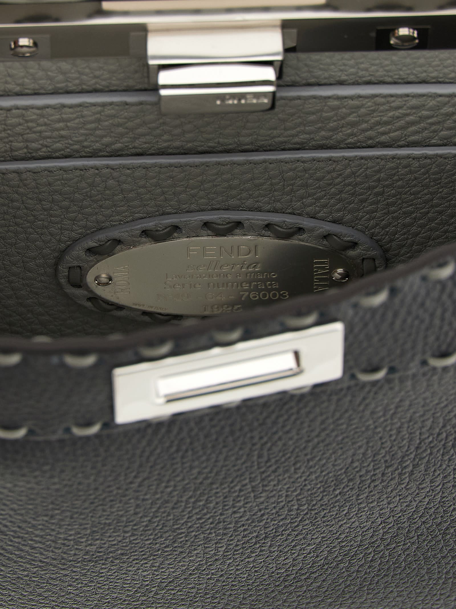 Fendi Small Peekaboo Iseeu Selleria Stitching Tote Bag In Gray