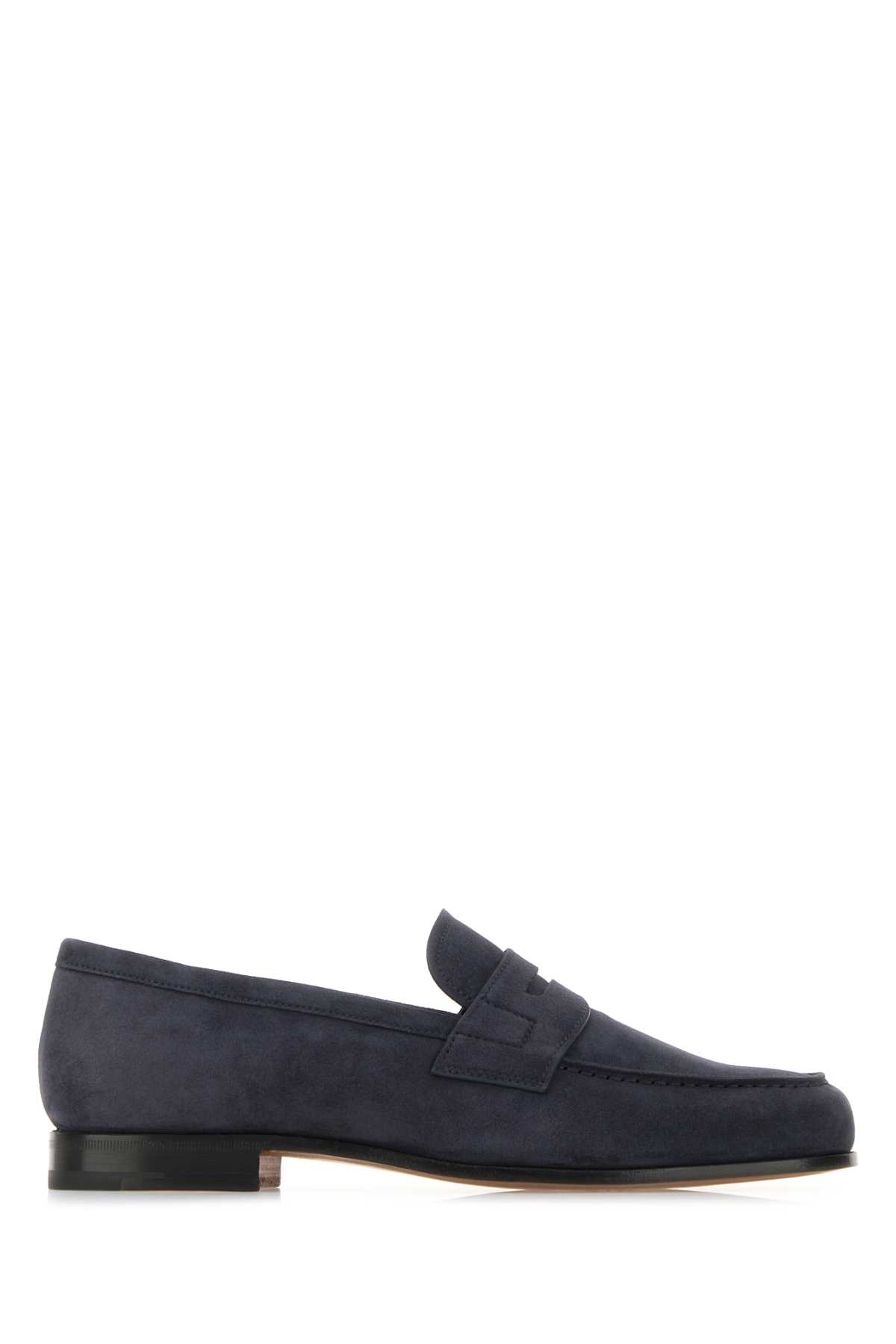 Navy Blue Leather Heswall Loafers