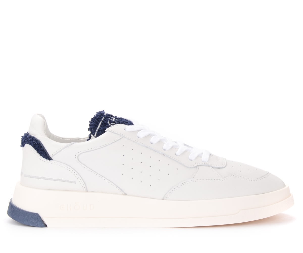 Ghoud Tweener Sneakers In White And Blue Leather