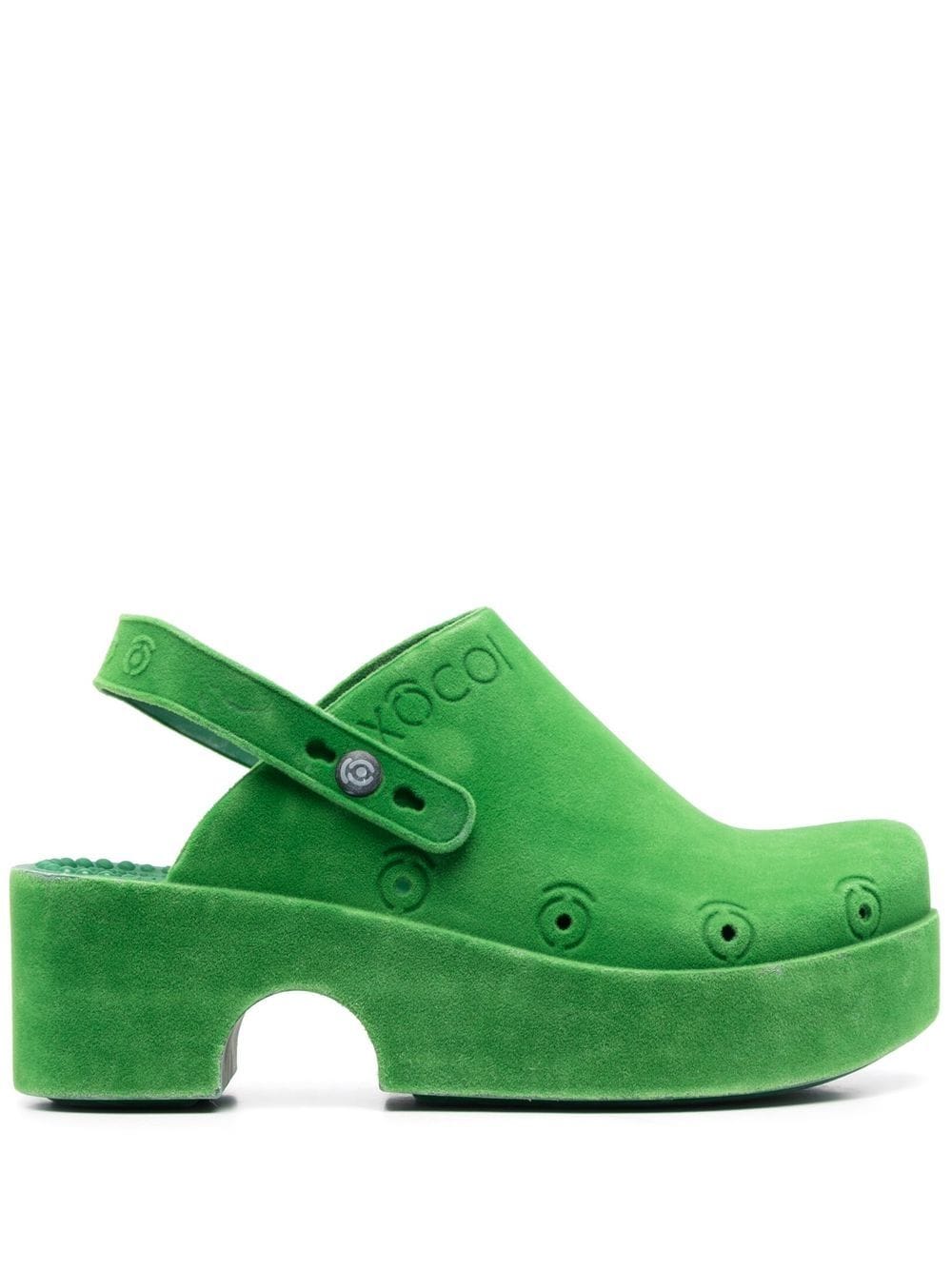 Xocoi Slingback Platform Mules In Green
