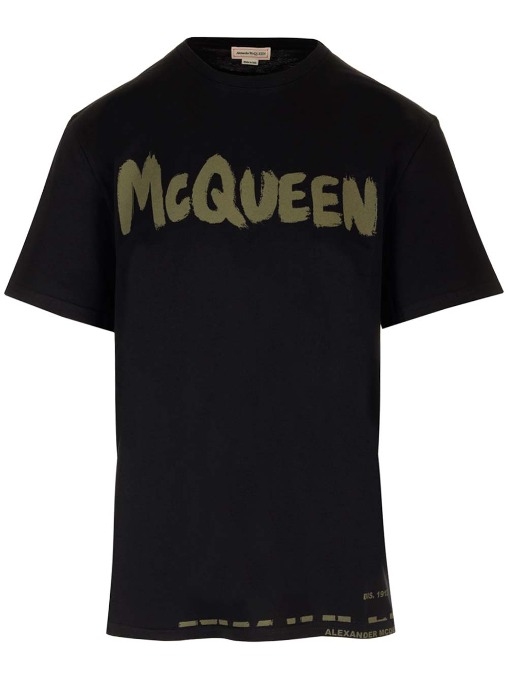 Shop Alexander Mcqueen Black T-shirt In Black/khaki