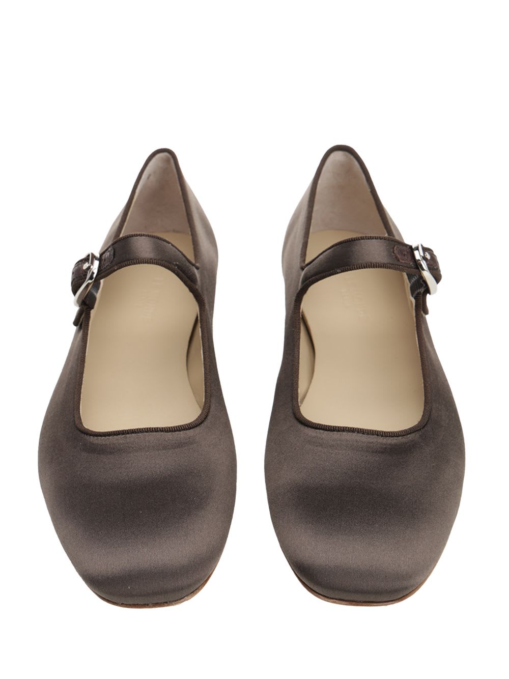 Shop Le Monde Beryl Satin Mary Jane In Brown