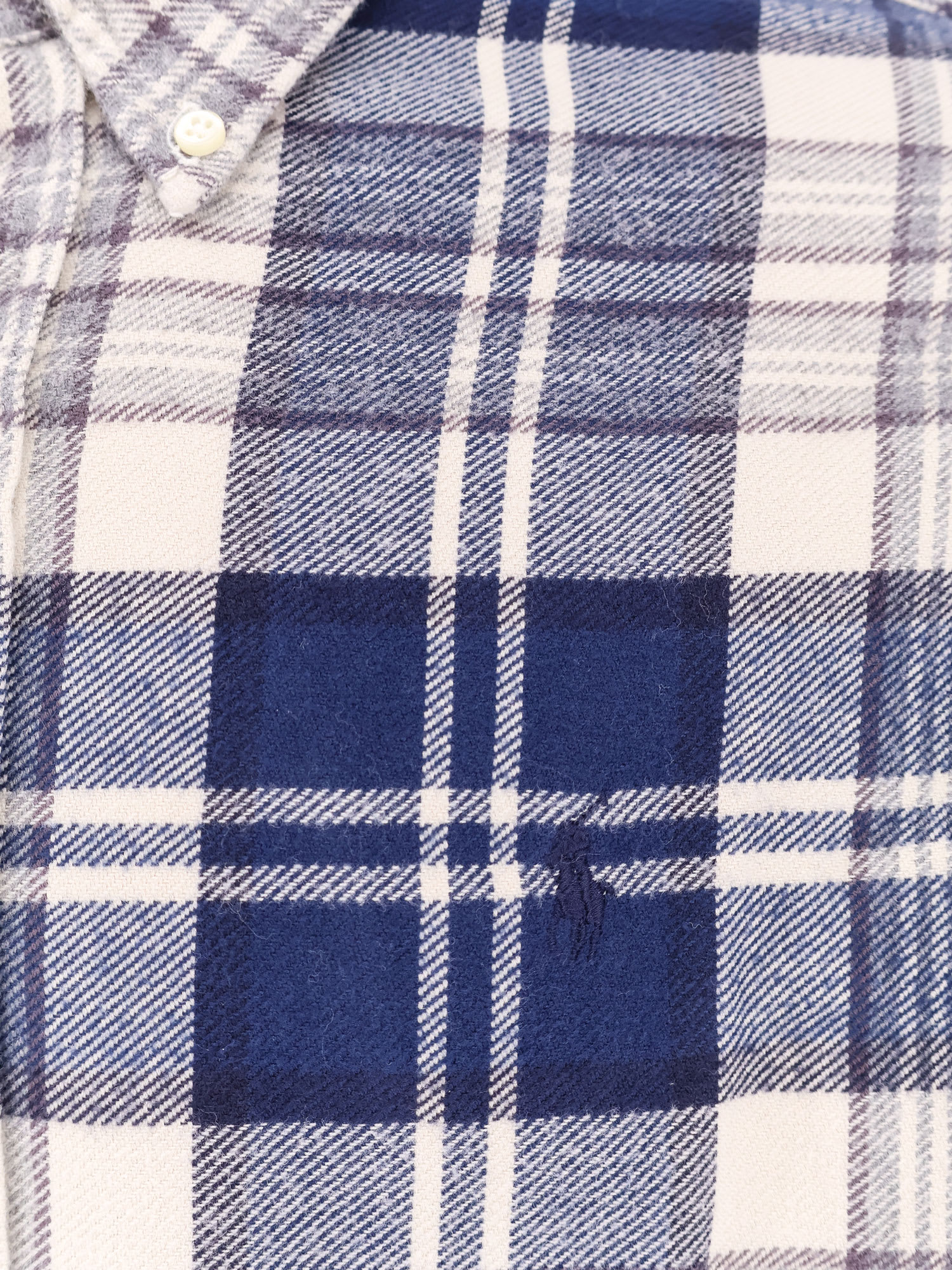 Shop Polo Ralph Lauren Shirt In Bianco E Blu Navy