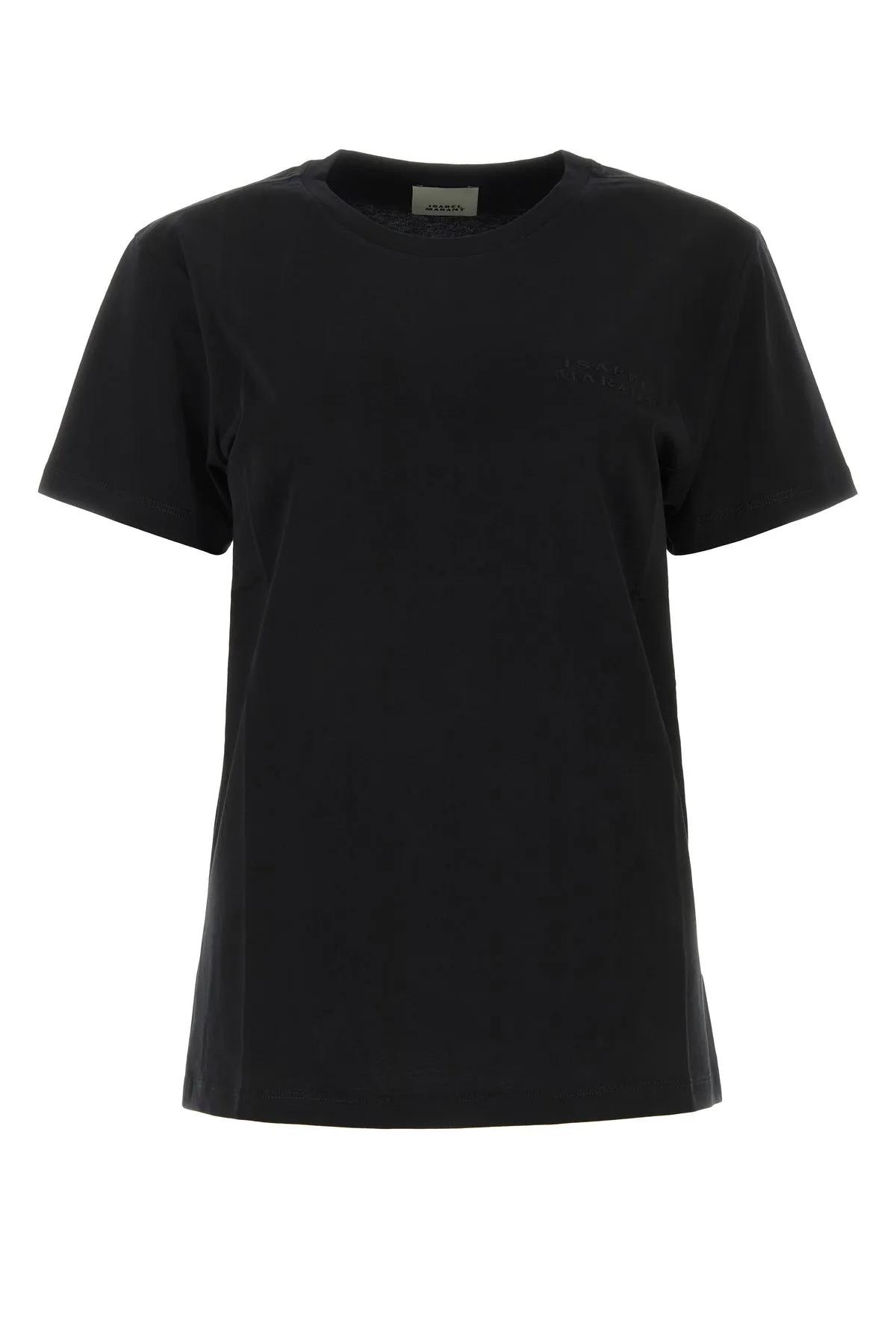 Shop Isabel Marant Black Cotton Vidal T-shirt In Bk Black
