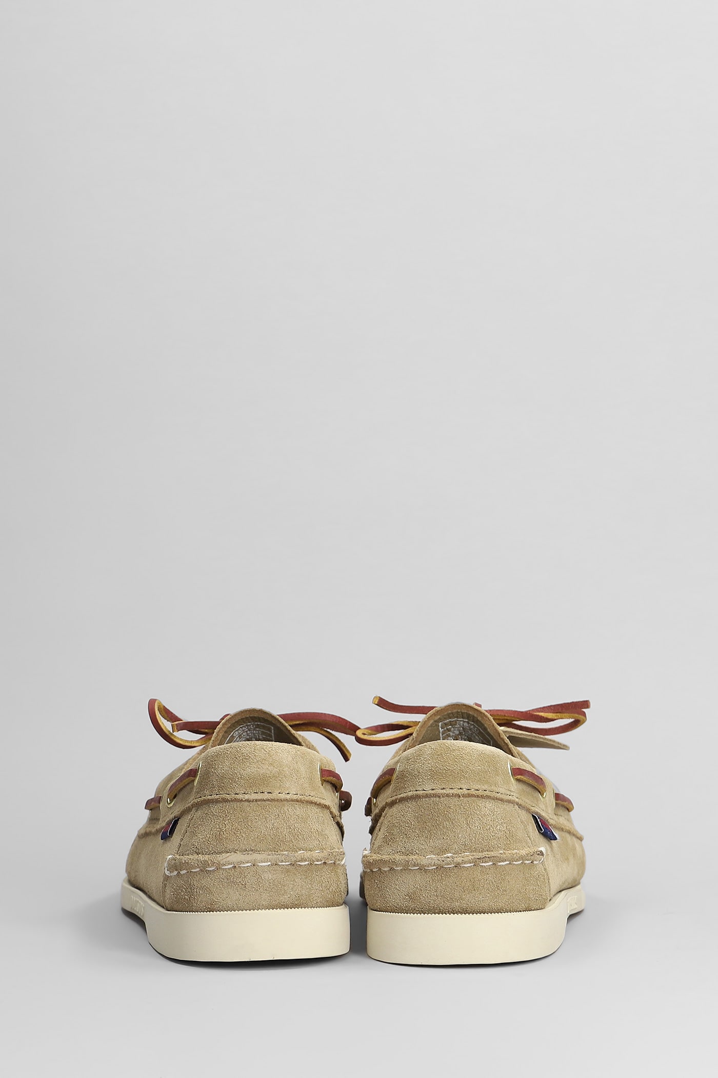 Sebago 'portland Artisan' Beige Loafers With Decorative Laces On The Sides And Contrasting Stitching