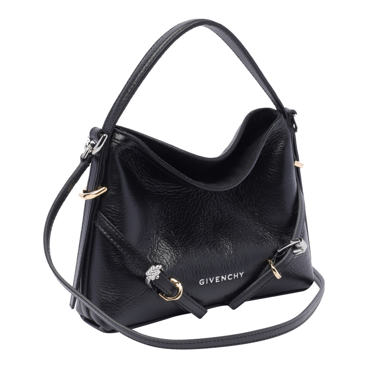 Shop Givenchy Nano Voyou Shoulder Bag In Black