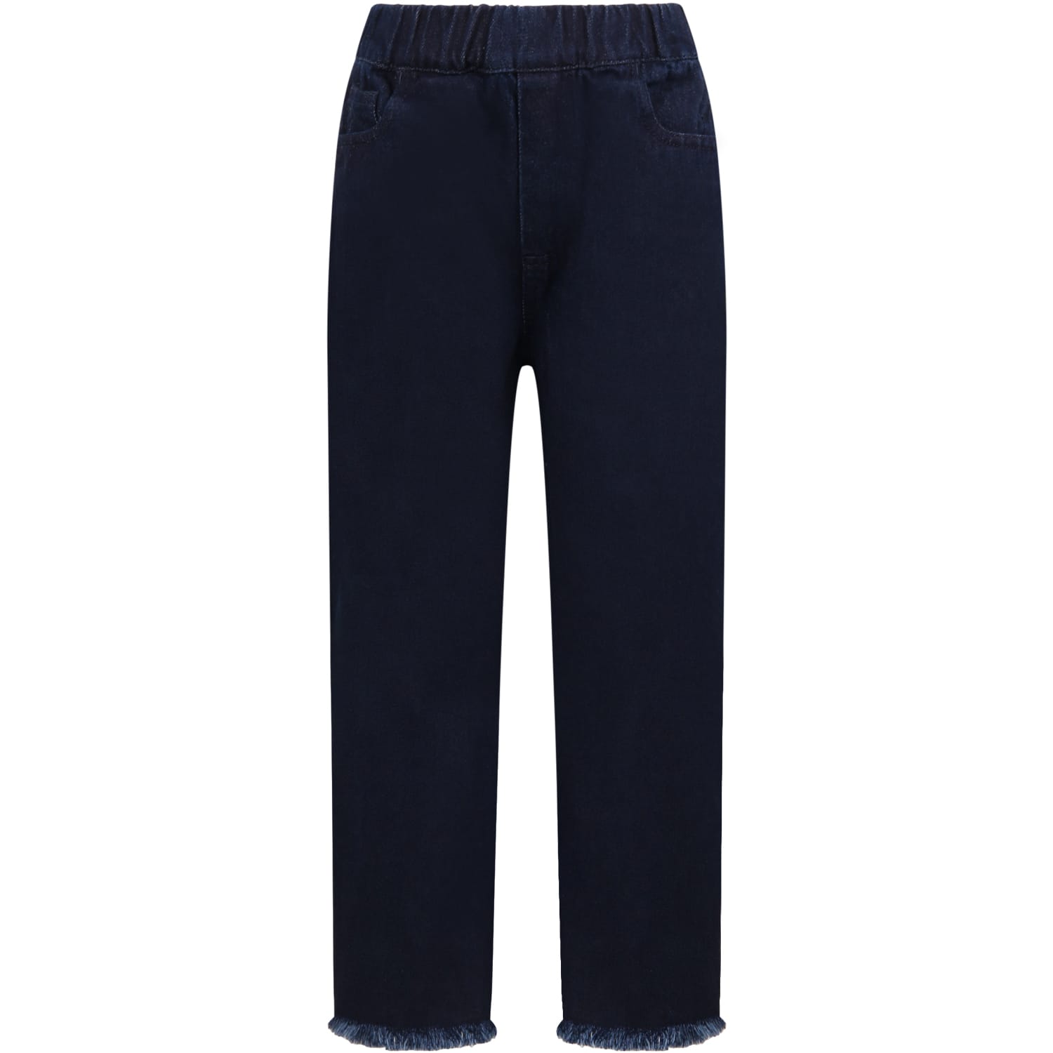 Marques'Almeida Blue Jeans For Girl With Logo Patch