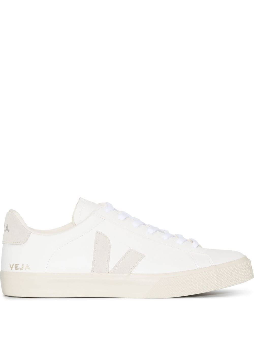Shop Veja White Low-top Sneakers With Logo Patch In Leather Man