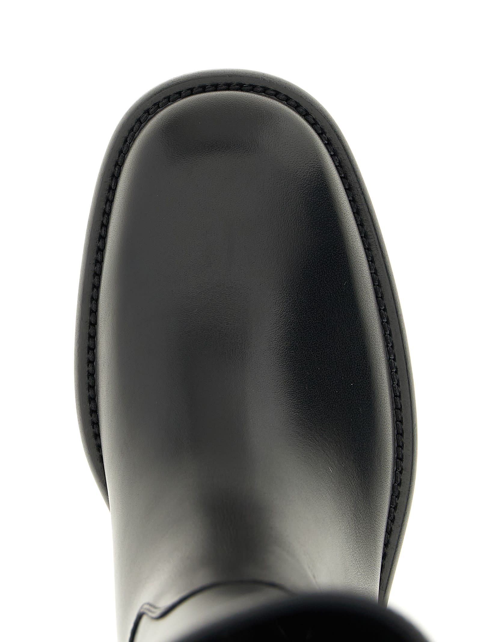 Burberry Cavalier Knee-high Leather Riding Boots In Black