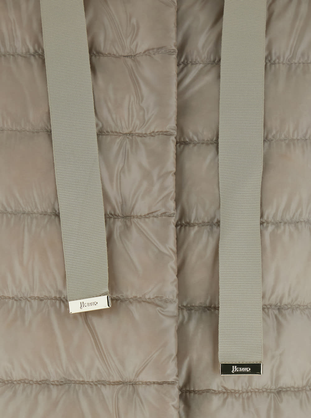 Herno Beige Down Jacket With Drawstring Hood And Logo Detail On The Drawstring In Tech Fabric Woman In Beige