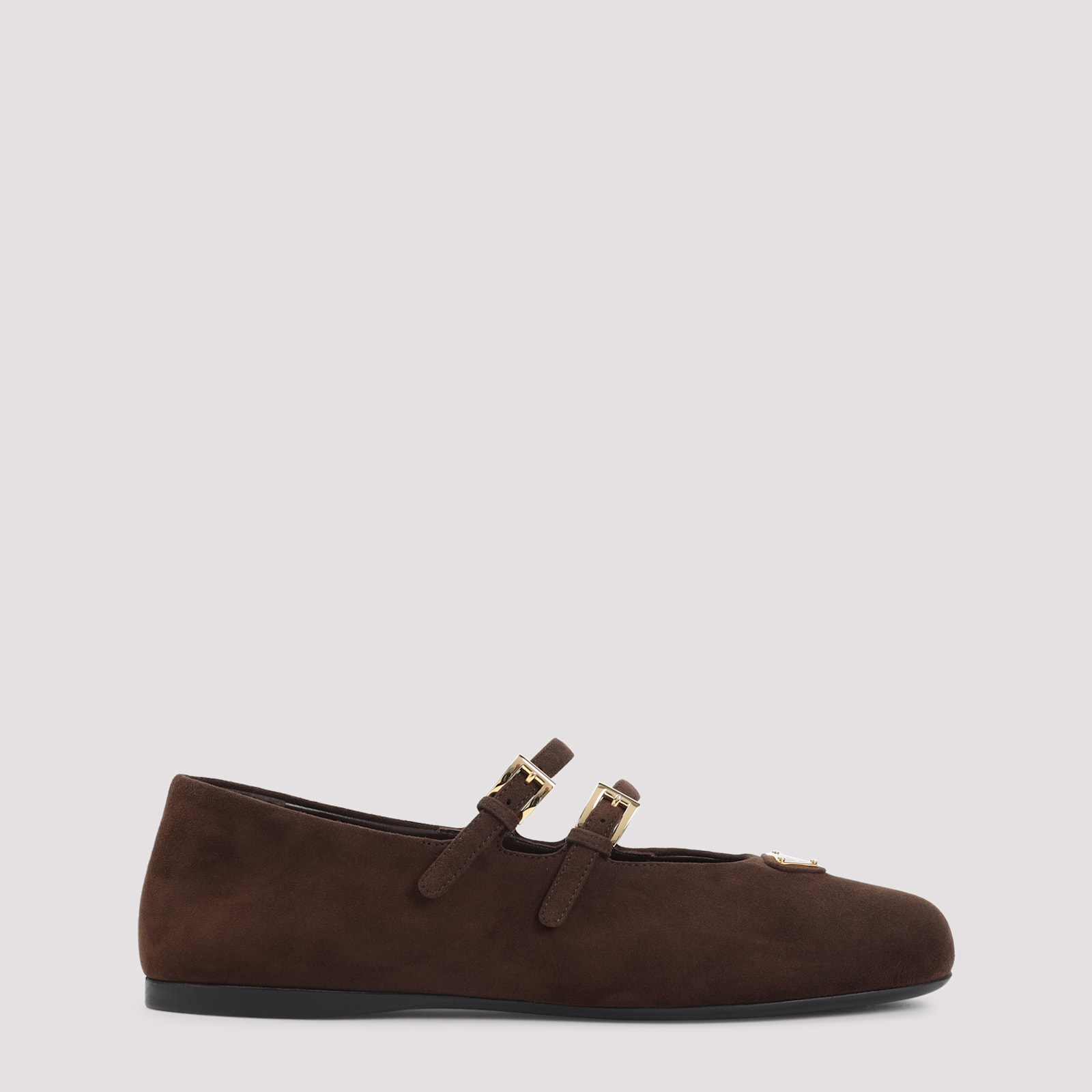 Prada Suede Ballerinas With Flat Sole And Round Toe In Burgundy