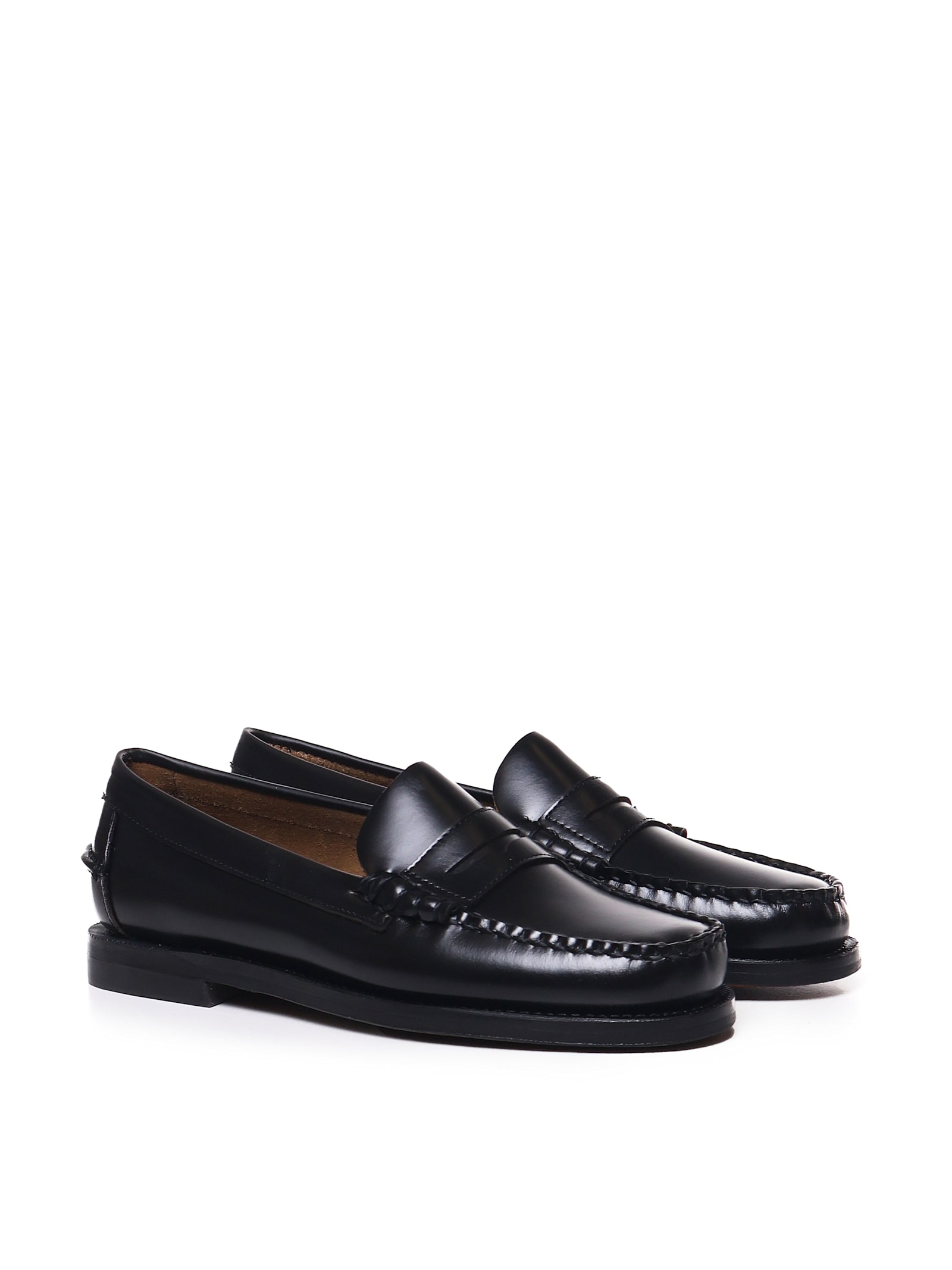 Shop Sebago Classic Dan Loafers In Soft Leather In Black