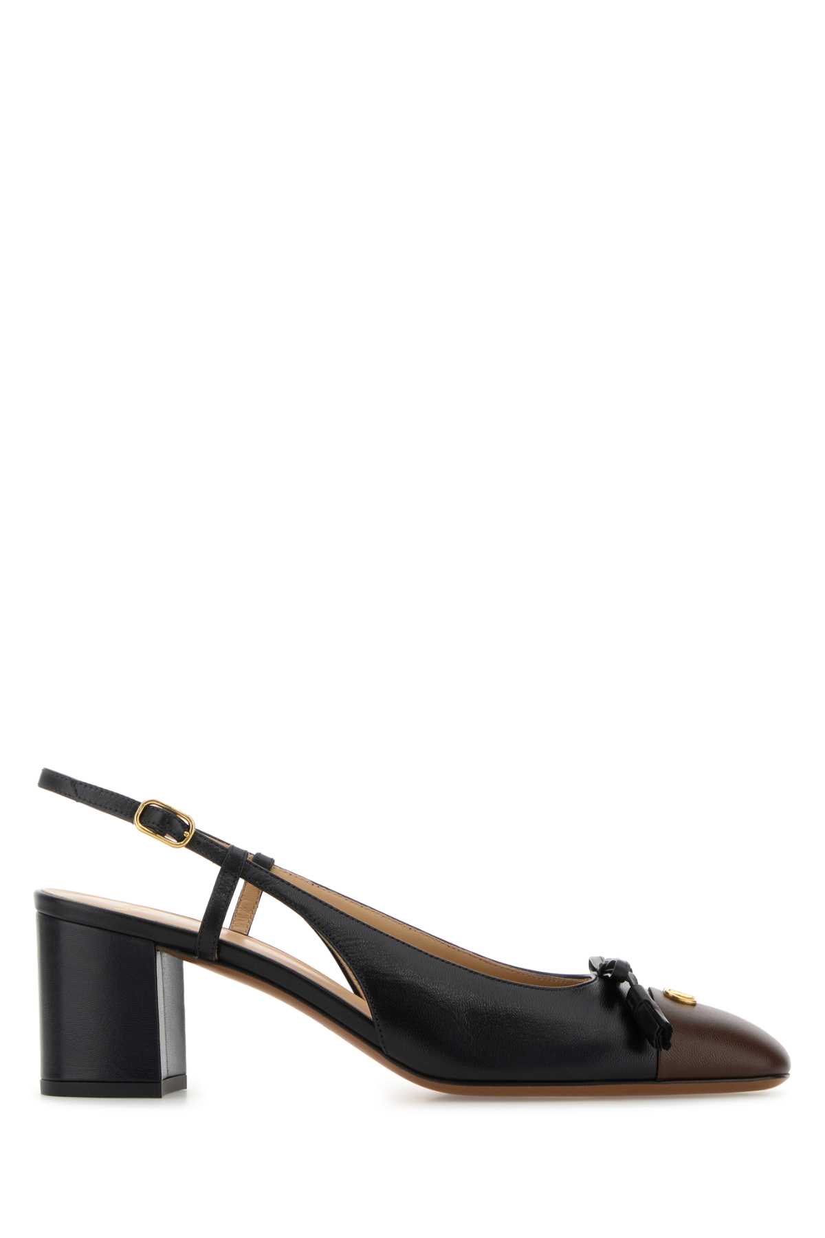 Black Leather Vlogo Signature Pumps