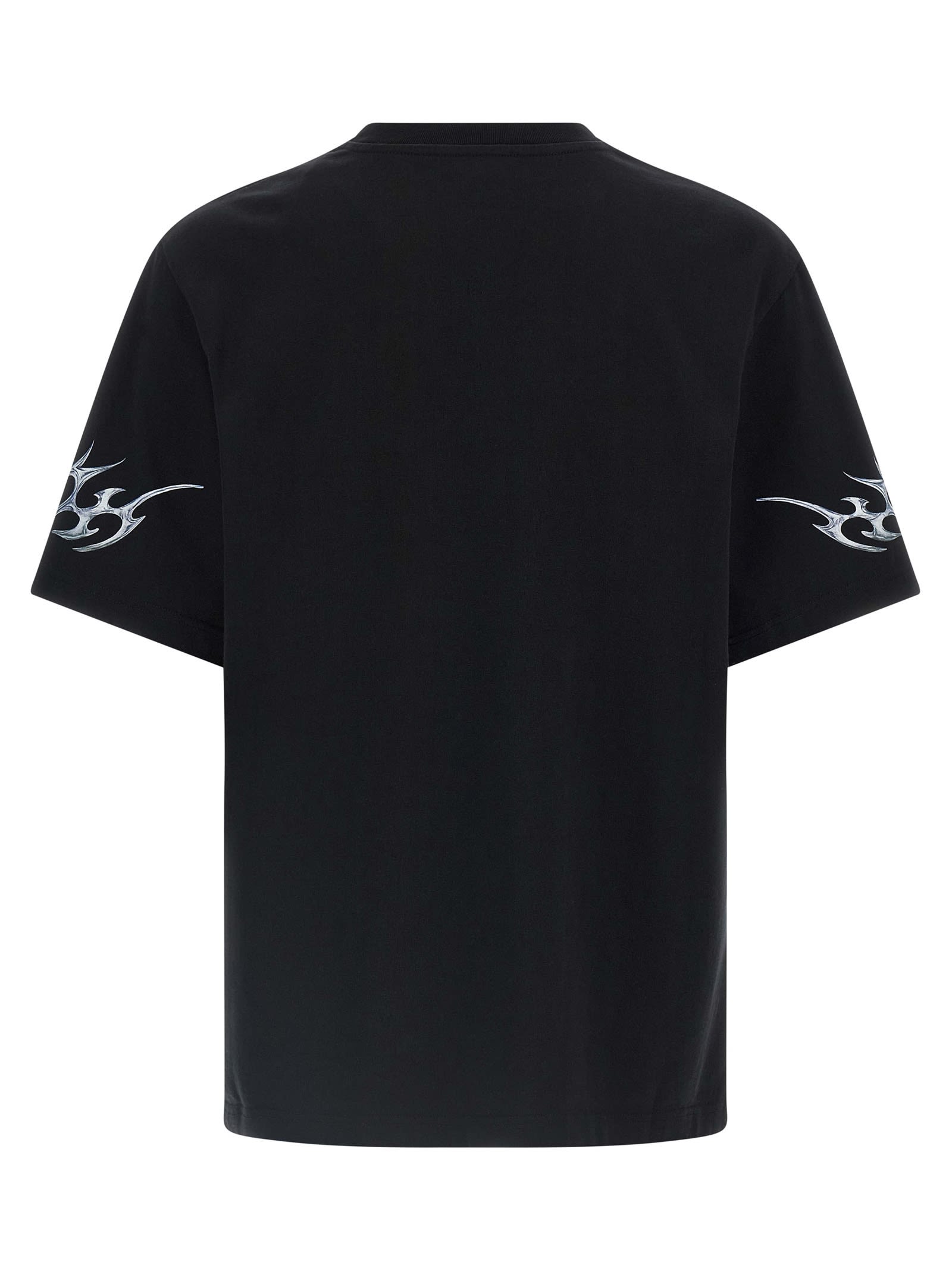 Casablanca Blades Printed Organic Cotton-jersey T-shirt In Black