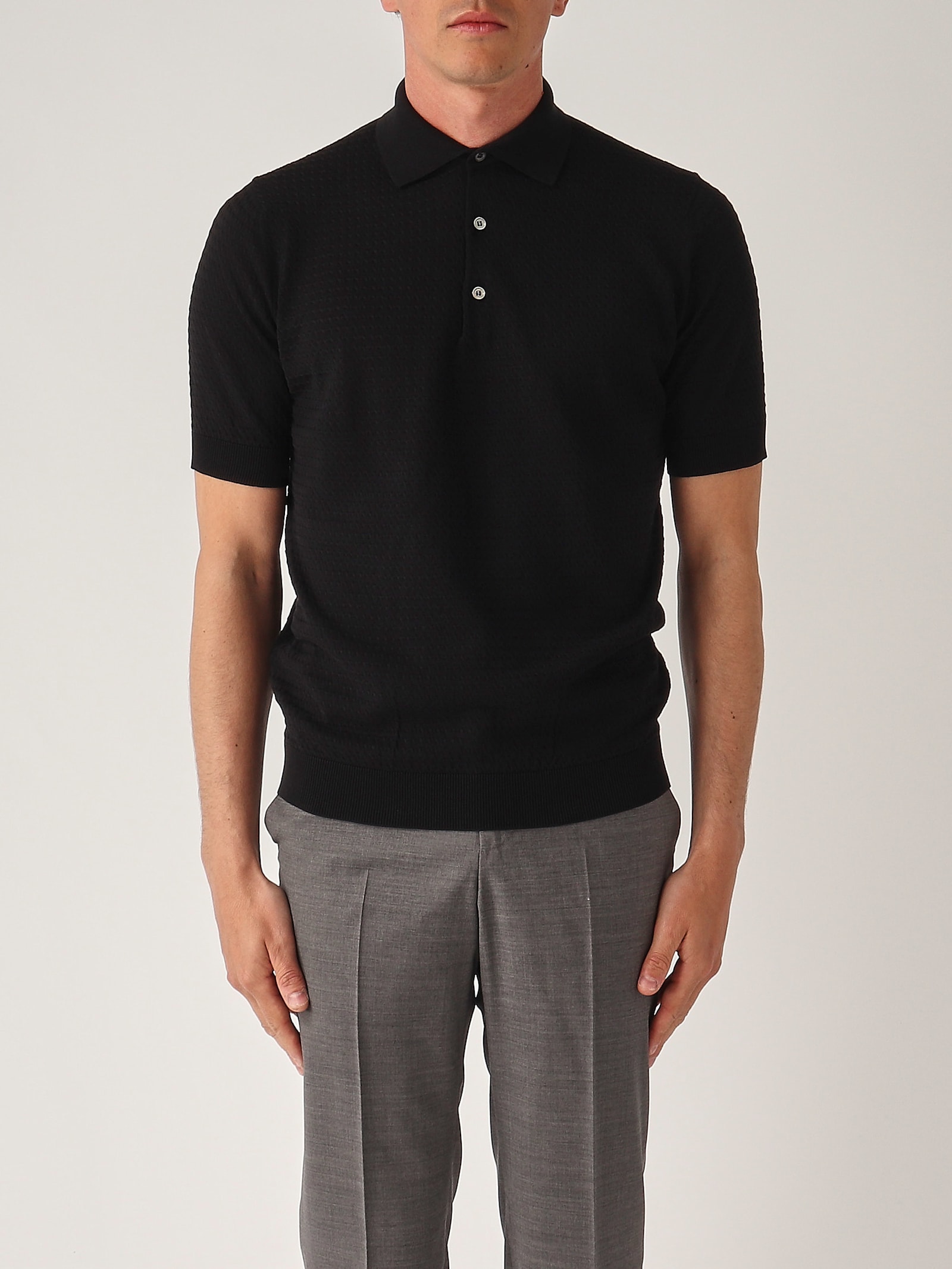 M/c 3 Bottoni In Crepe Cotton Polo - Filippo De Laurentiis - Modalova