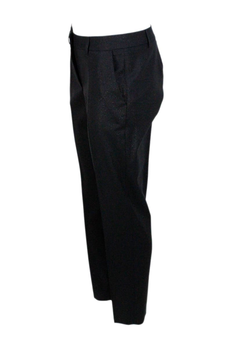 Fabiana Filippi Relaxed-fit Linen Trousers With Elastic Waistband In Black