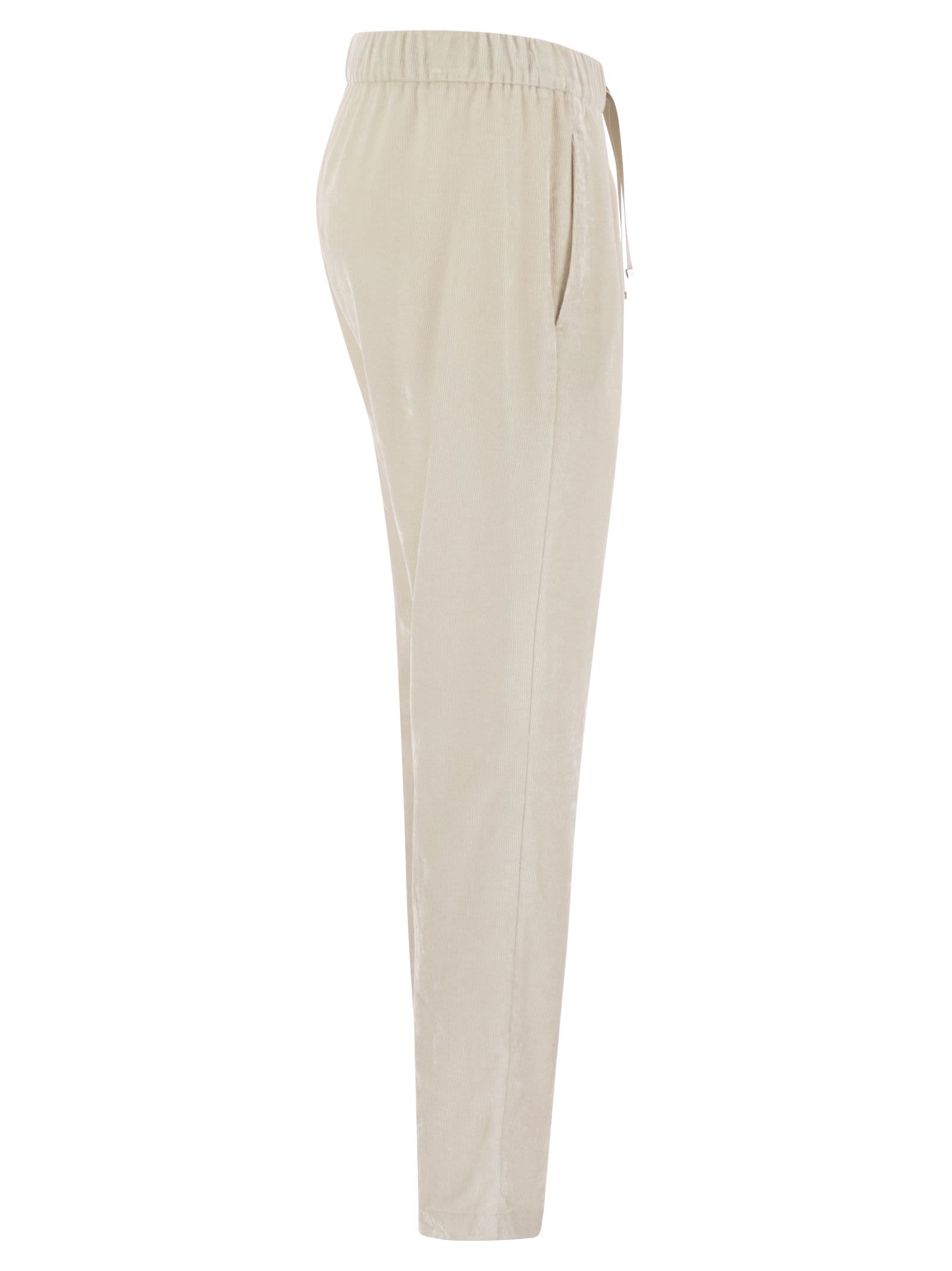 Herno Women Bright Corduroy Resort Trousers In Neutral