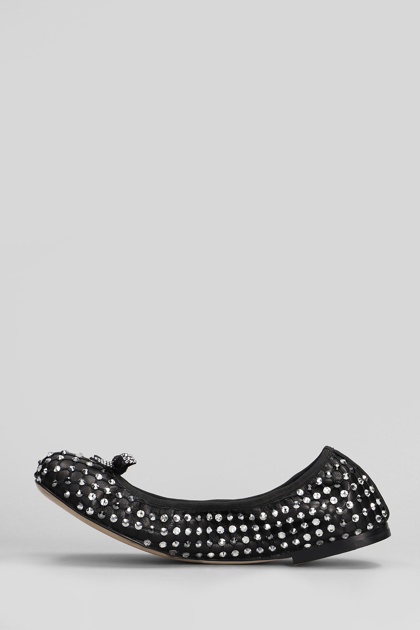 Shop René Caovilla Galaxia Ballet Flats In Black Leather