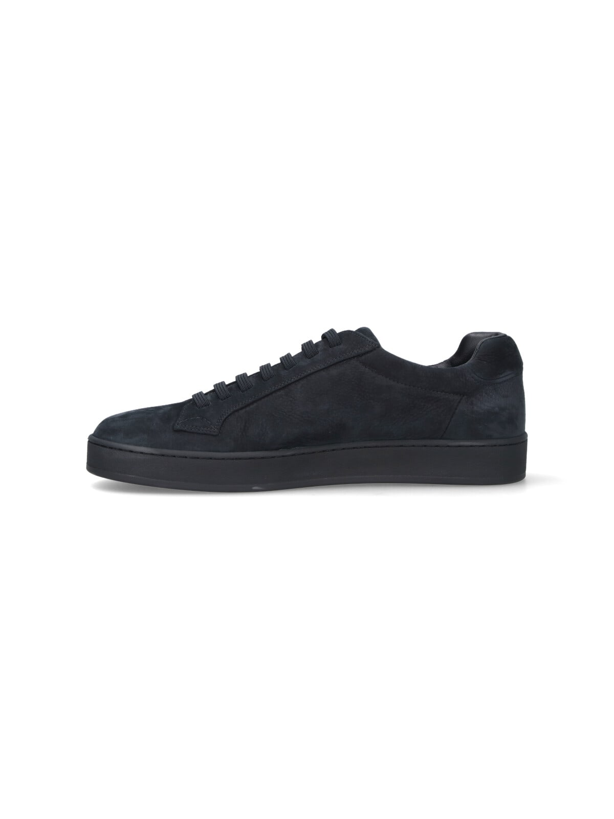 Church's Navy Textured Leather Low-top Sneakers With Rounded Toe Design In Black