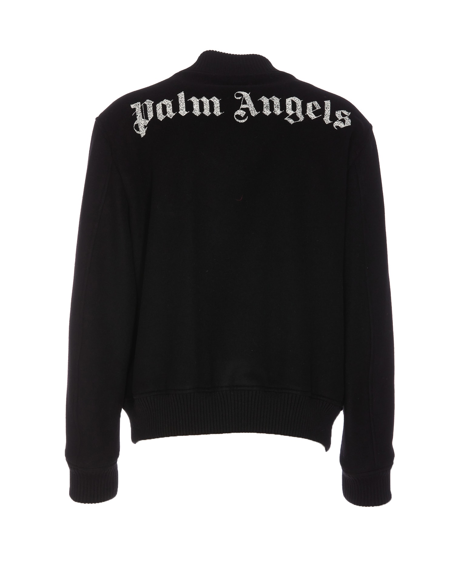 Shop Palm Angels Monogram Varsity Bomber In Black