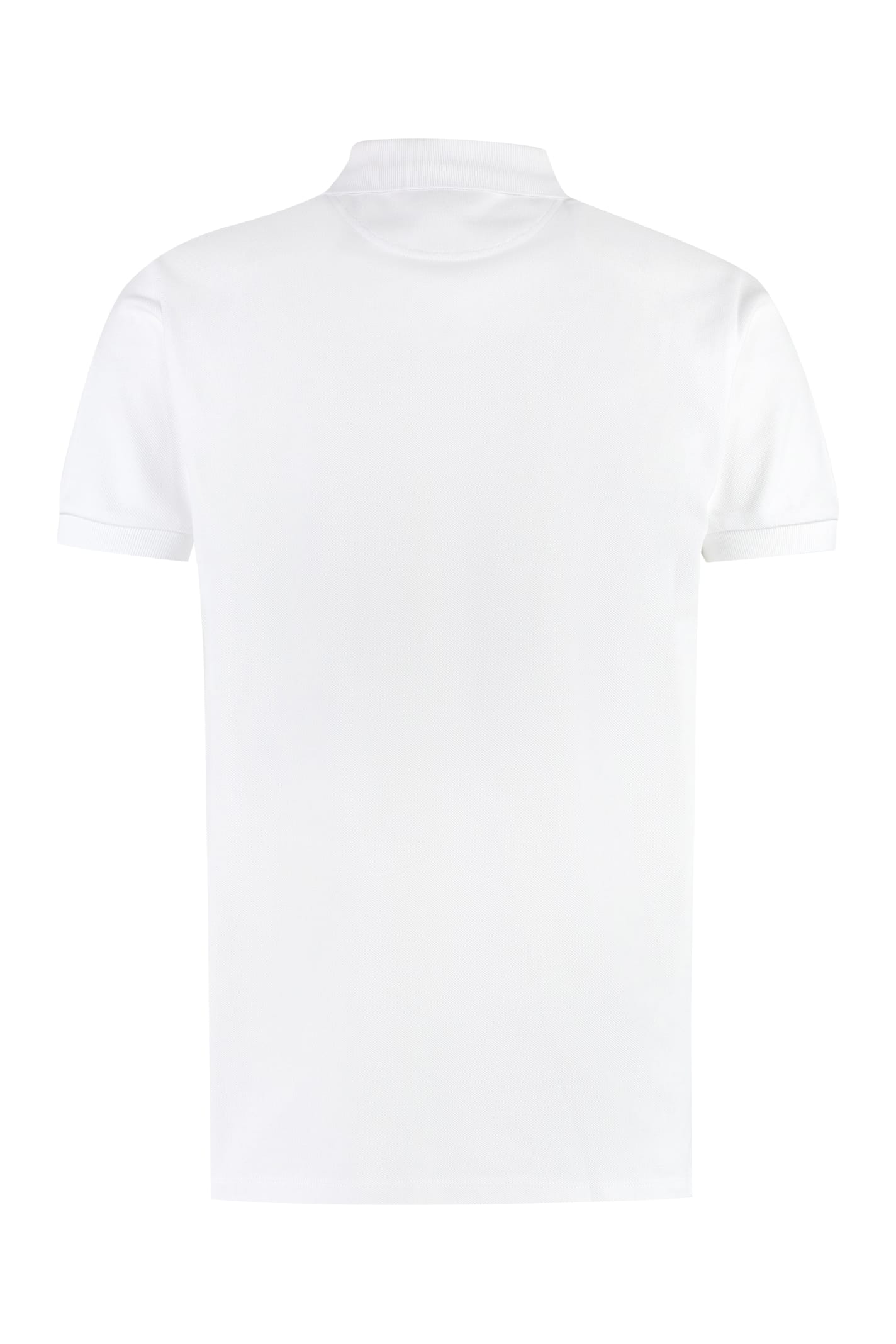 Shop Bally Cotton Piqué Polo Shirt In White