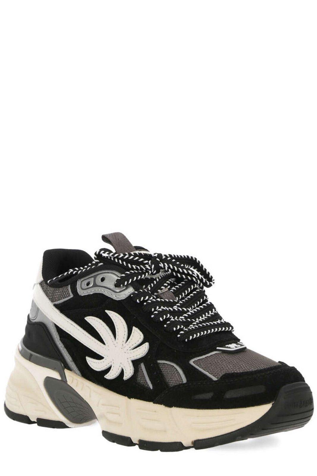 Shop Palm Angels Palm Patch Sneakers In Black Grey