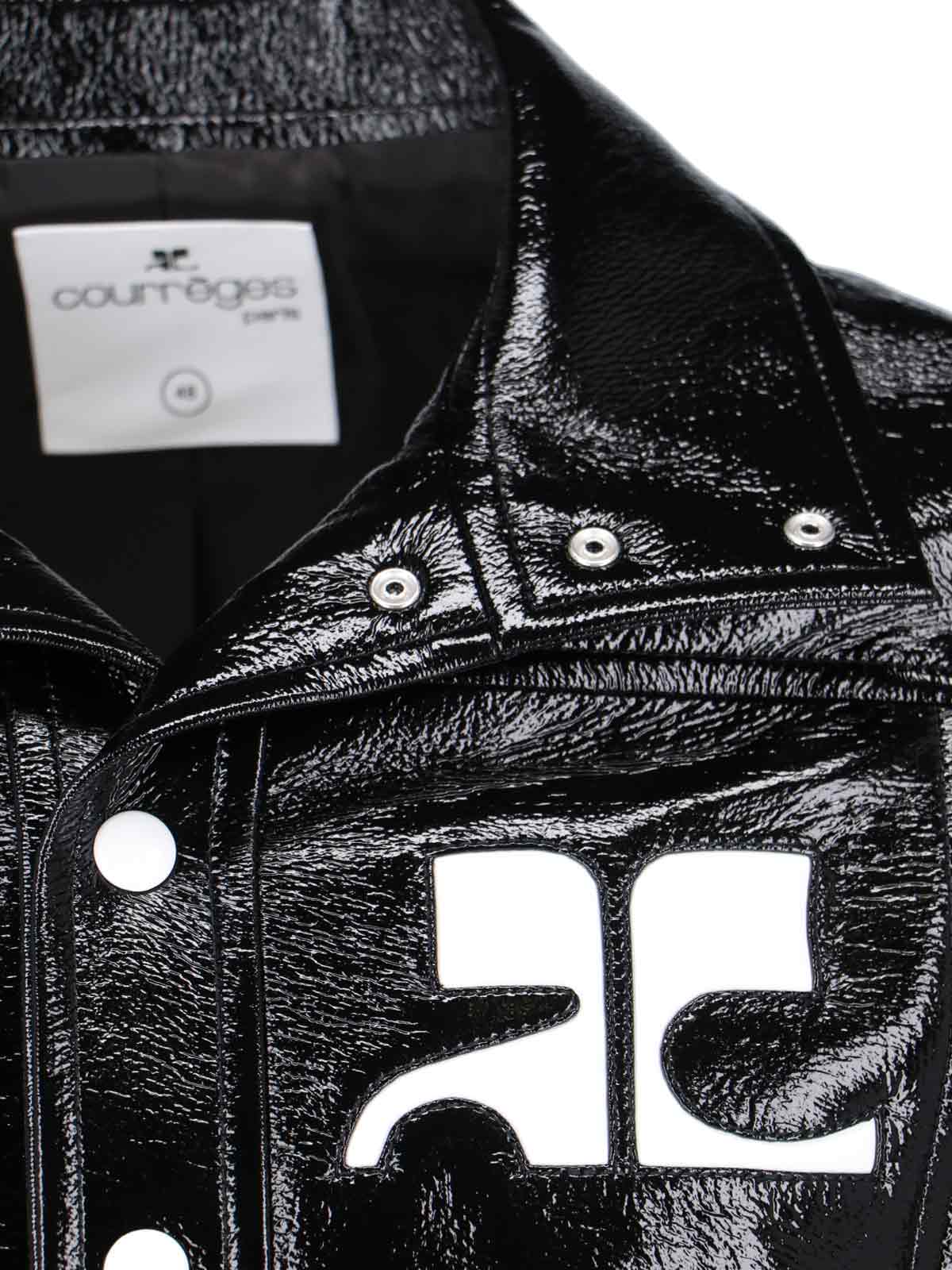 Shop Courrèges Vinyl Jacket Reedition In Black