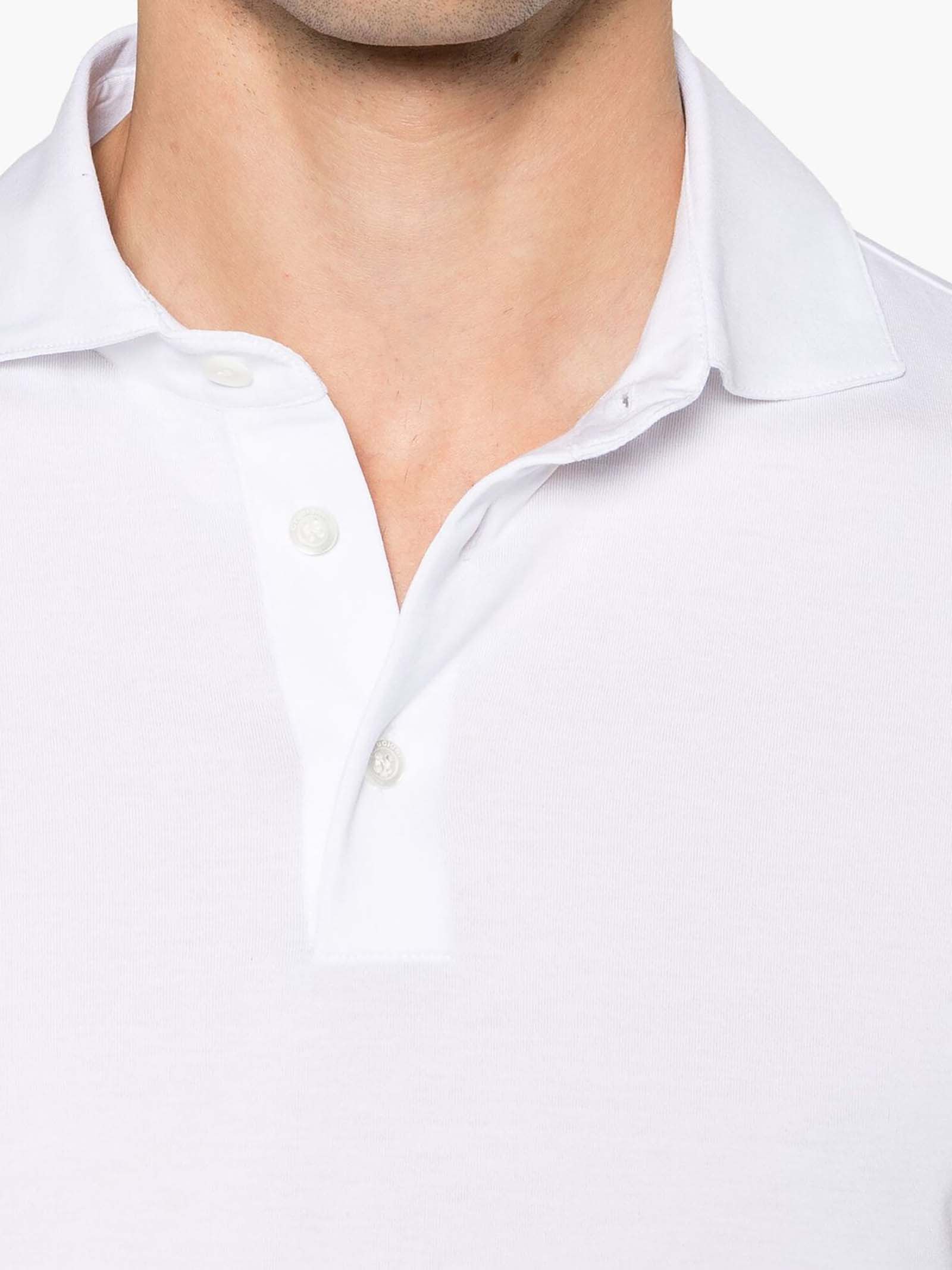 Shop Cruciani White Cotton Blend Polo Shirt