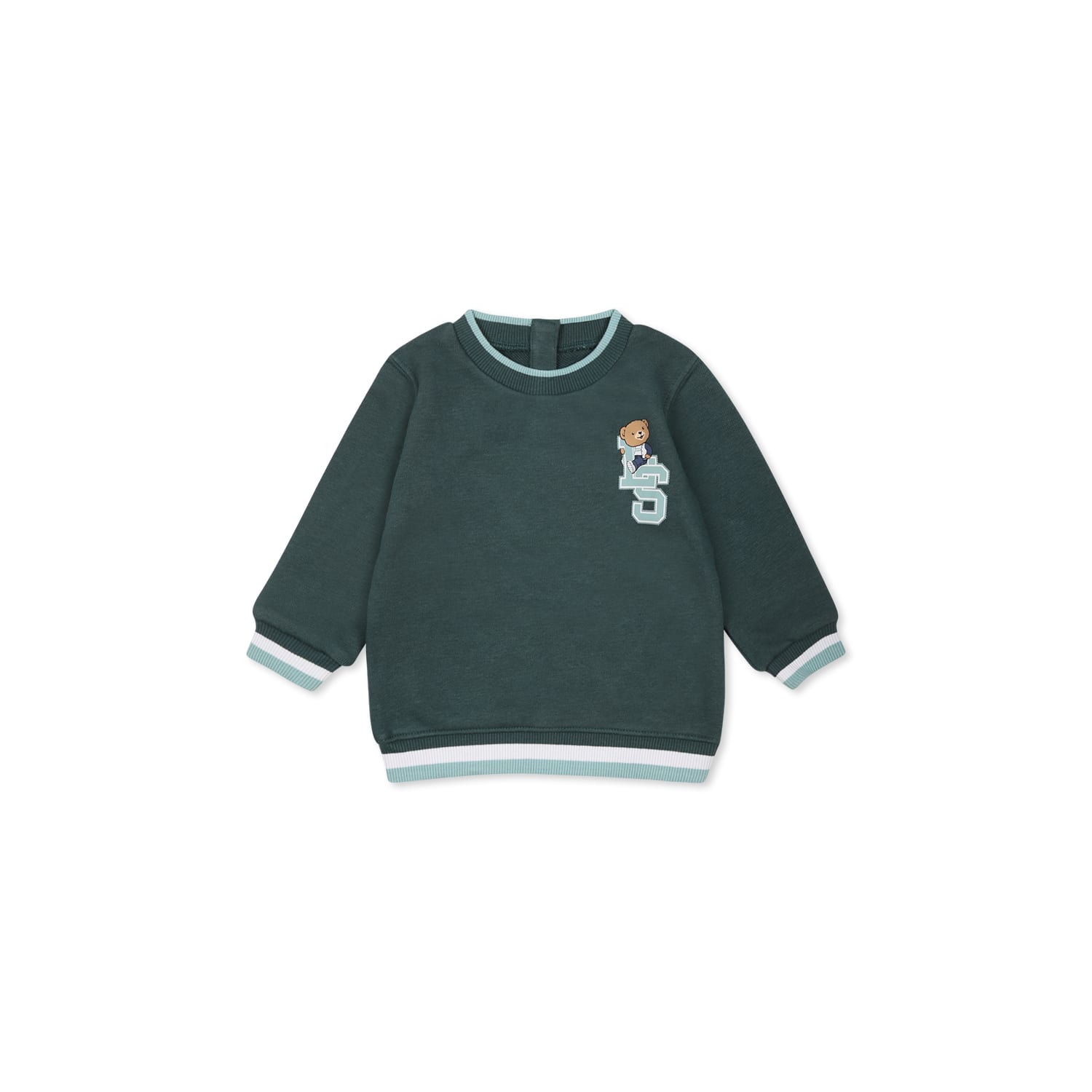 Levi's Green Sweatshirt For Baby Boy With Teddy Bear Print In Green