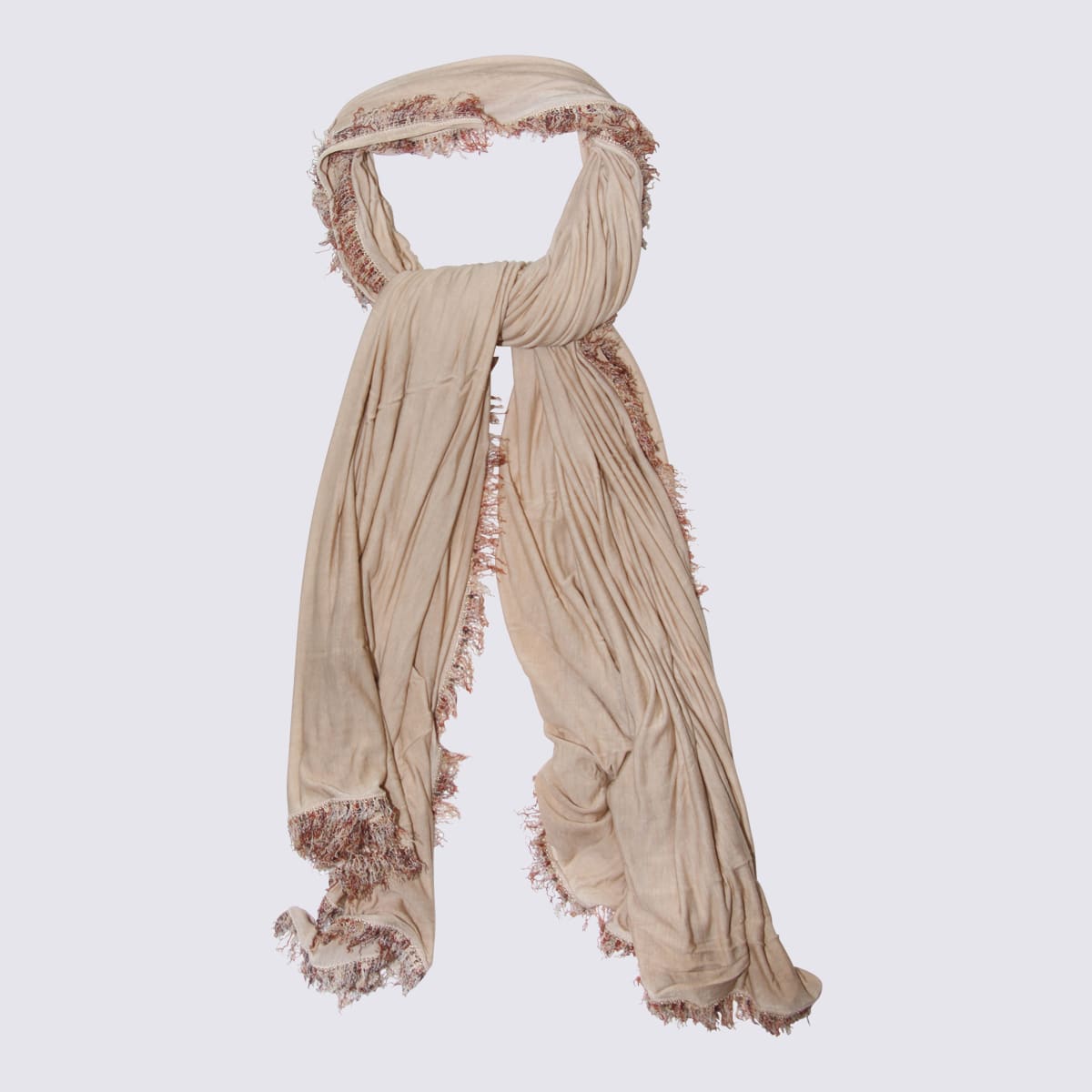 Beige Modal And Cotton Blend Scarf
