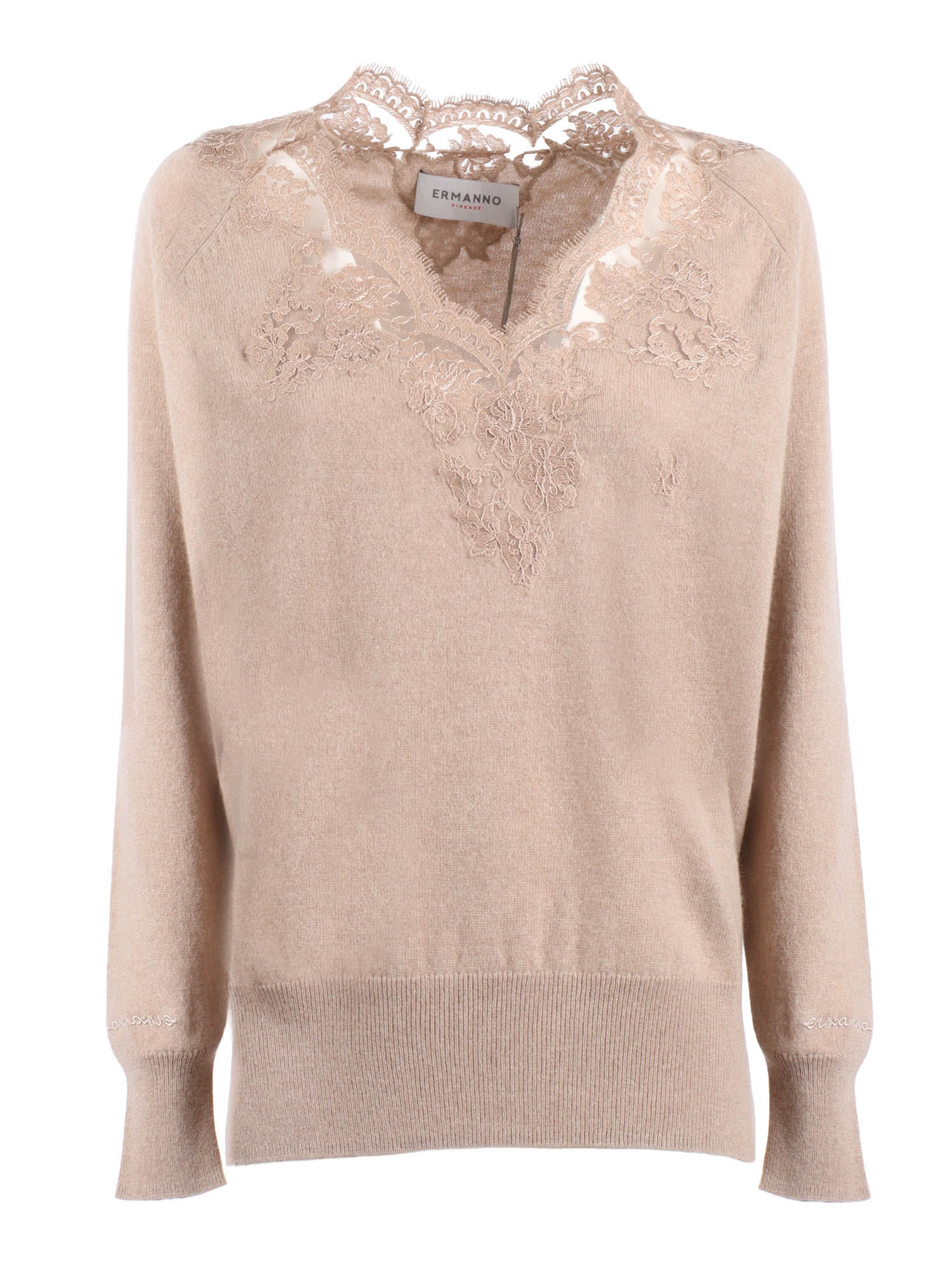 Ermanno Ermanno Scervino V Neck Sweater In Neutral