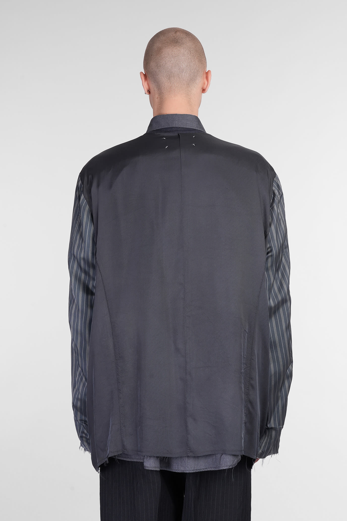 Maison Margiela Patchwork Reversible Jacket Casual Jackets And Parka Gray