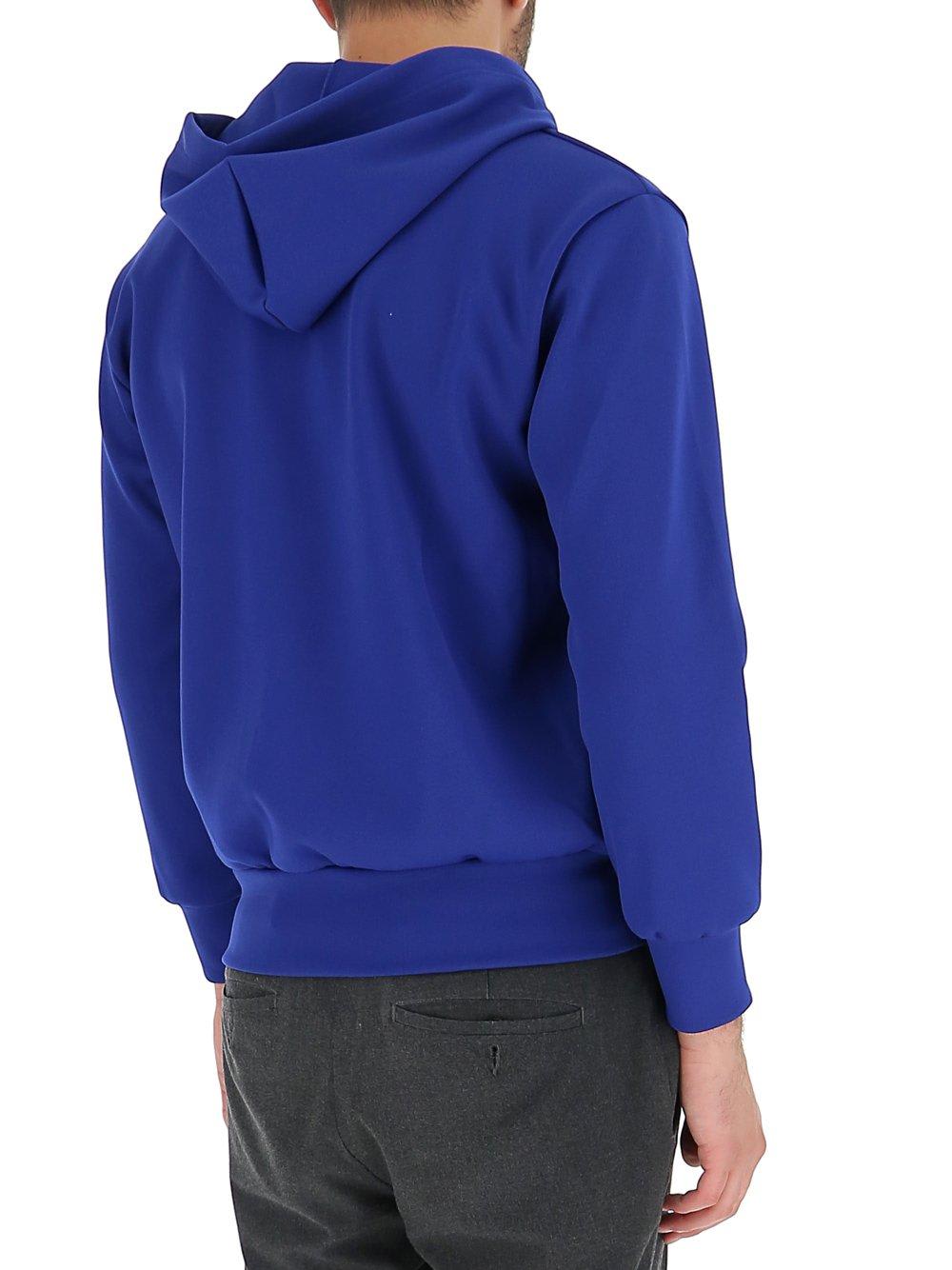 Shop Comme Des Garçons Play Heart Embroidered Hoodie In Navy