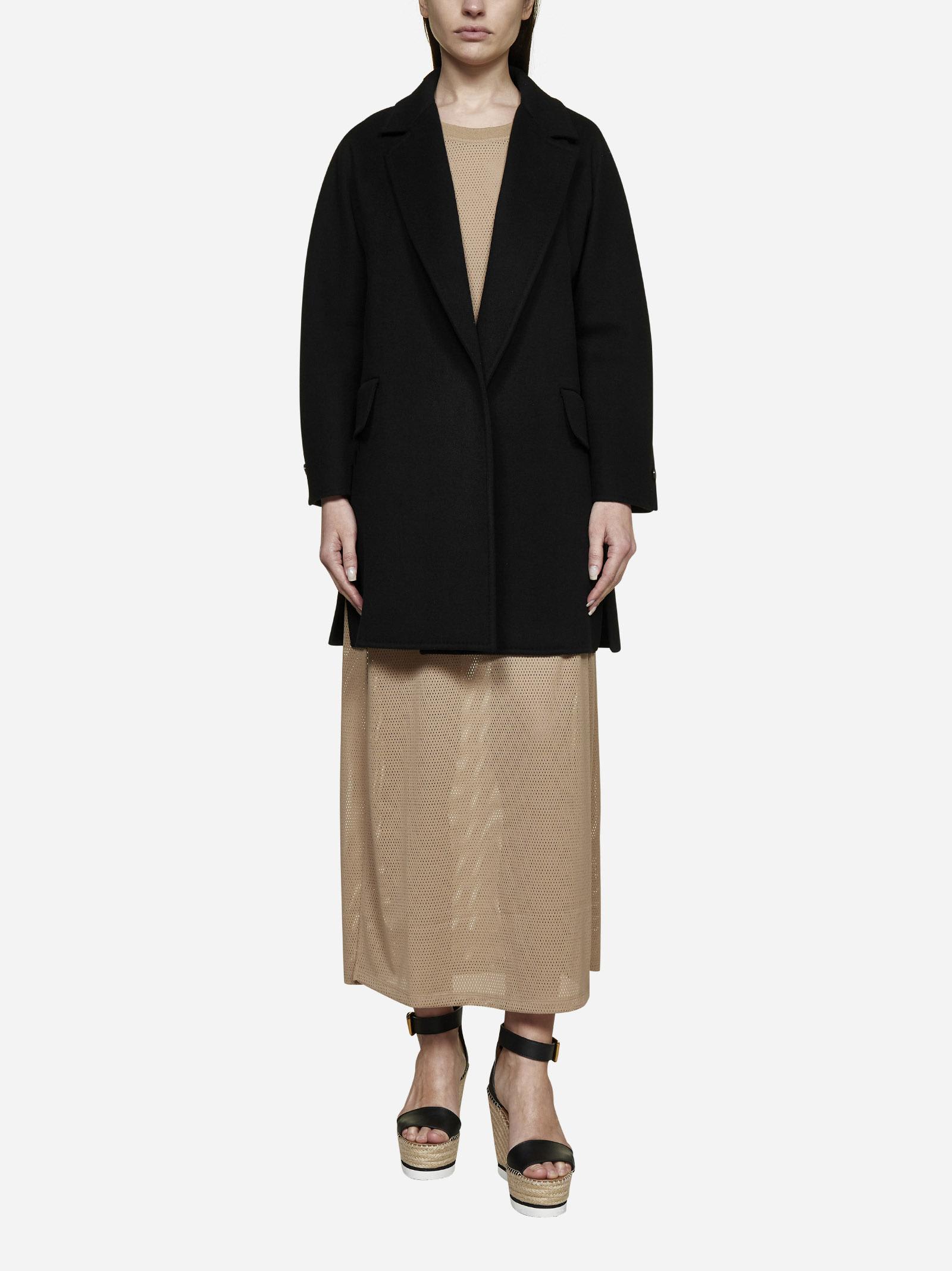 Shop Sportmax Beira Wool And Cashmere Coat In Black