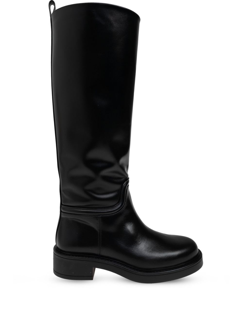 Shop Stuart Weitzman Celia Riding Boot In Blk Black