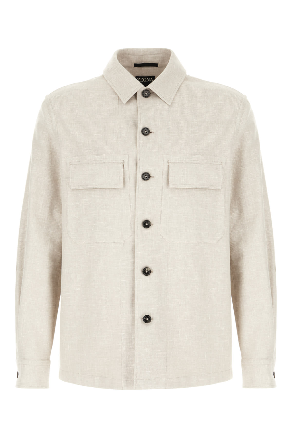 Sand Stretch Linen Blend Shirt
