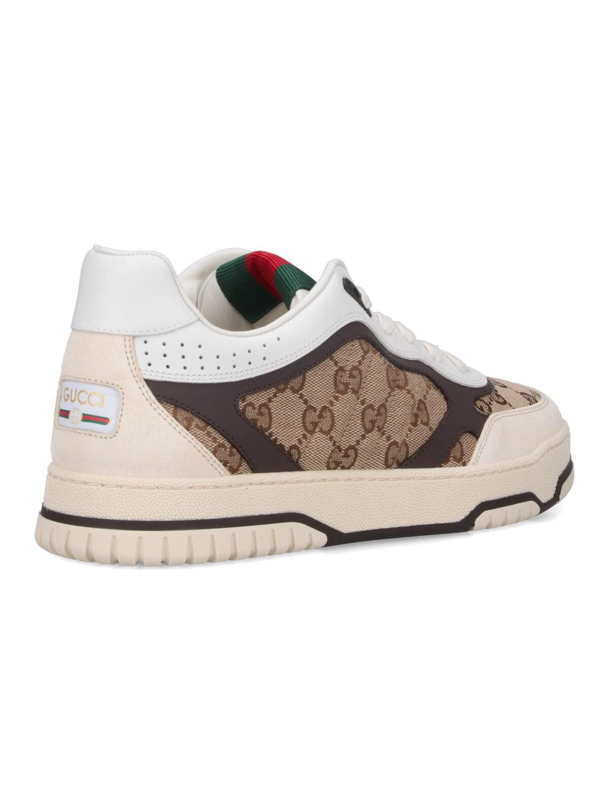 Shop Gucci Re-web Sneakers In White