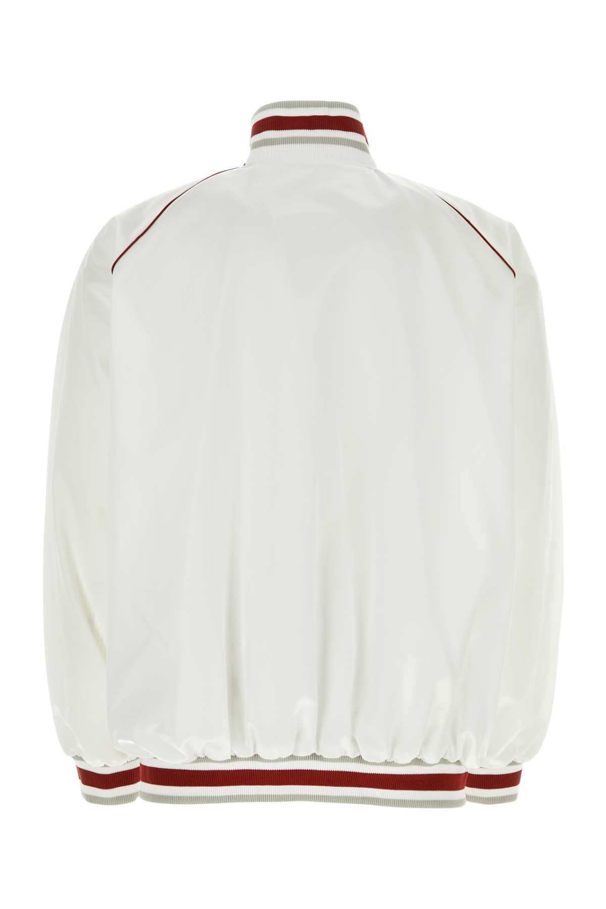 Shop Givenchy White Nylon Bomber Jacket