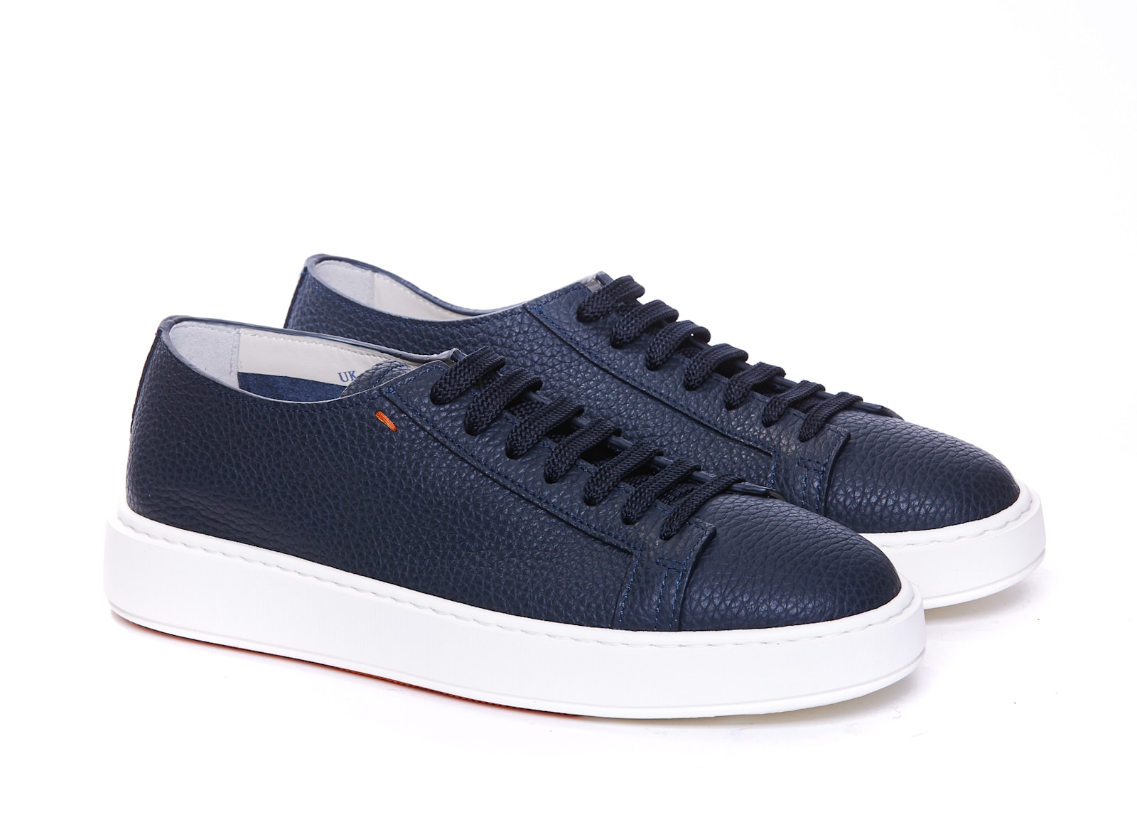 Shop Santoni Leather Sneakers In Blue