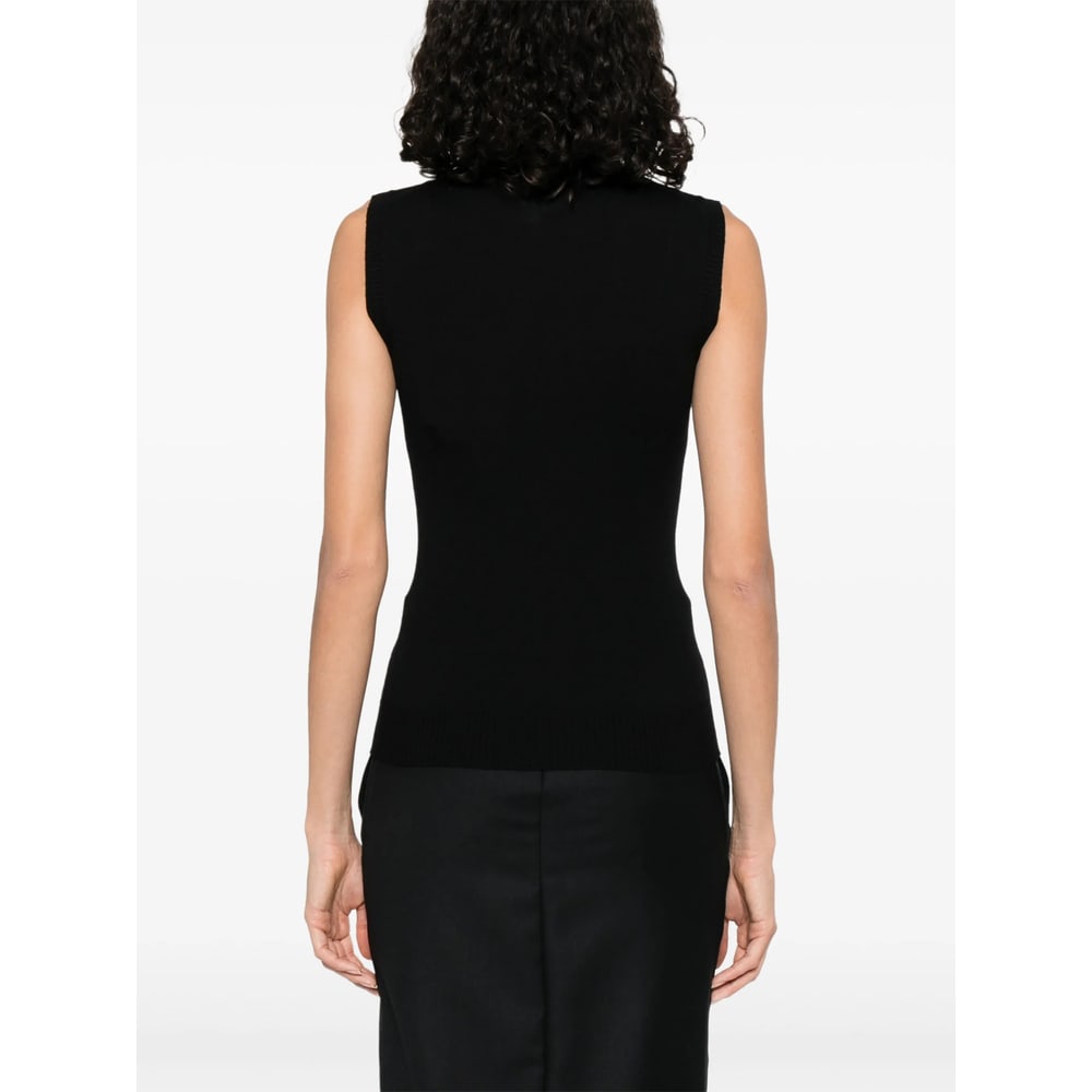 Sportmax Sleeveless "vertigo" Jersey In Black