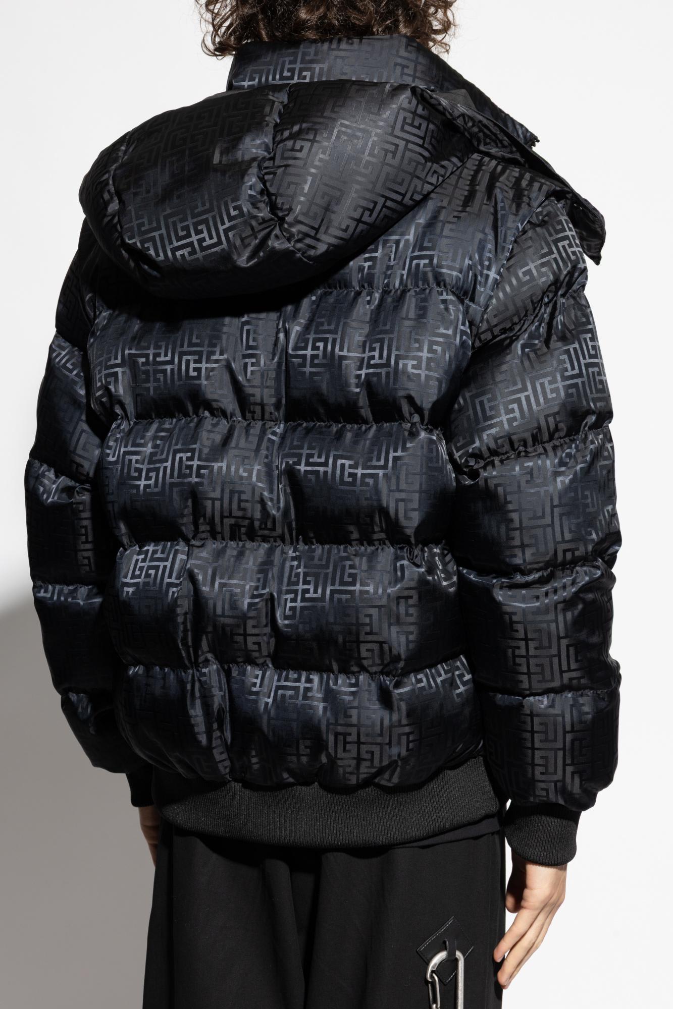 Balmain Insulated Jacket With Detachable Hood In Black
