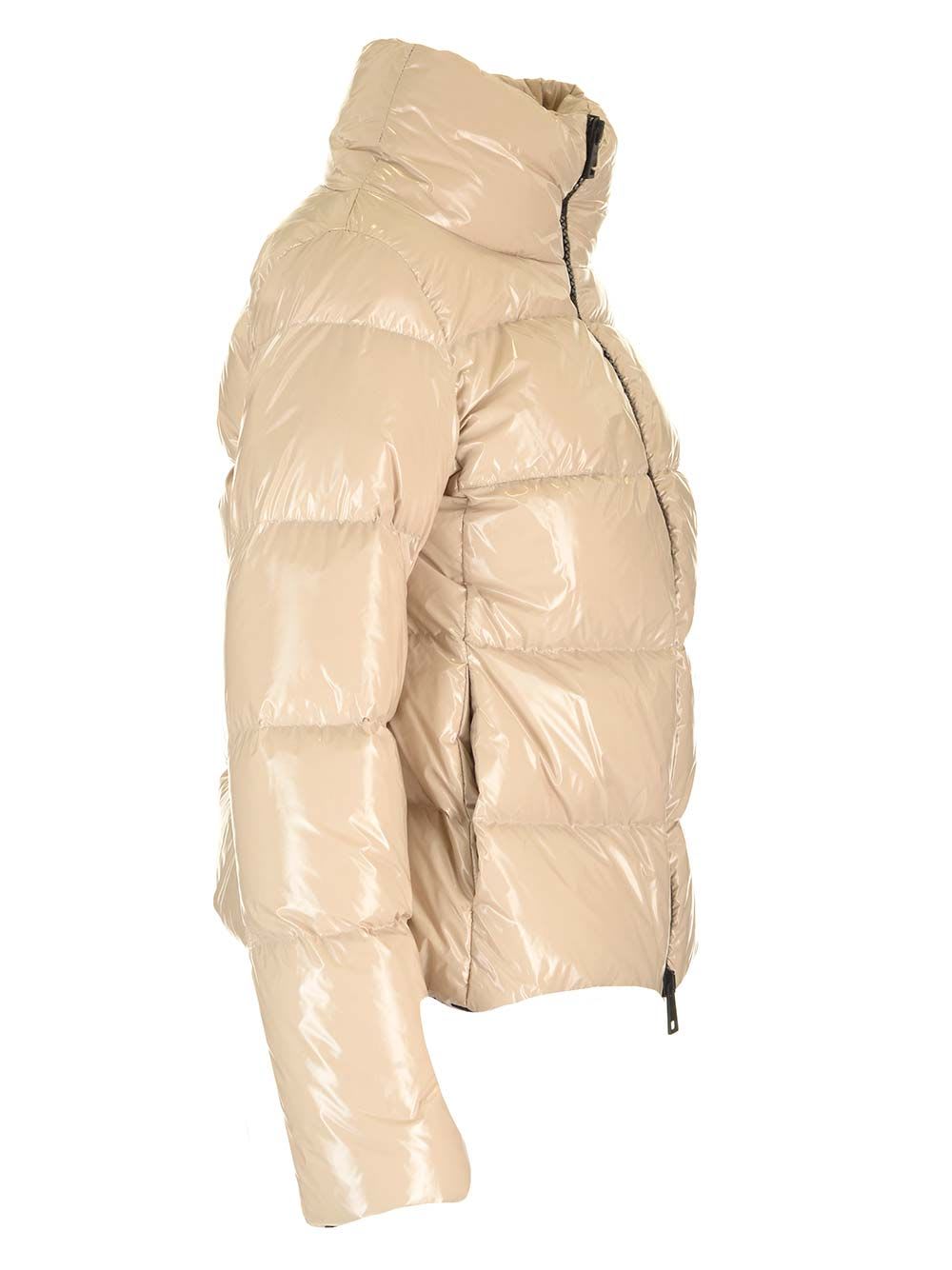 Herno Short Puffer Jacket Coats Beige In Nude