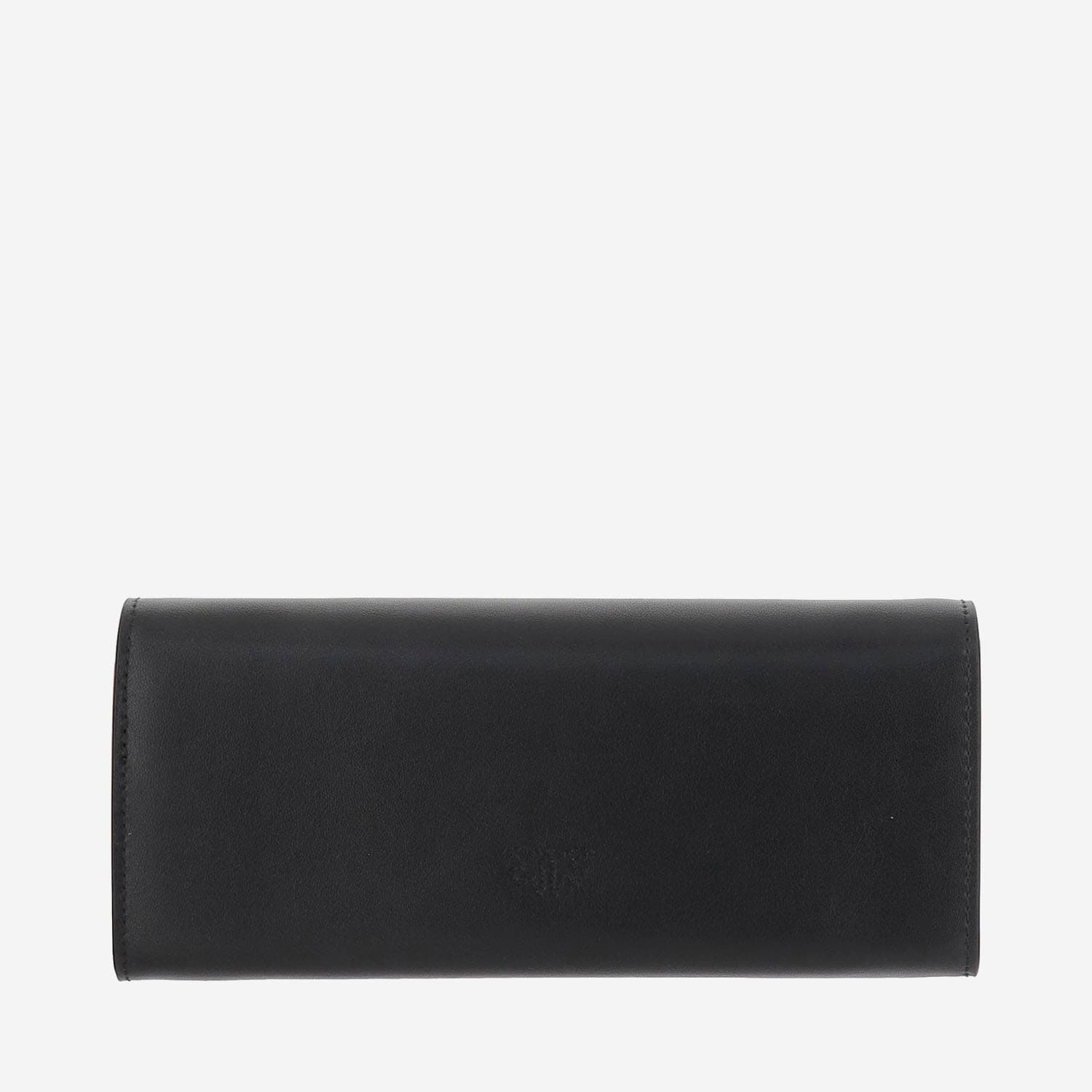 Pinko Love Birds Leather Clutch Bag In Black