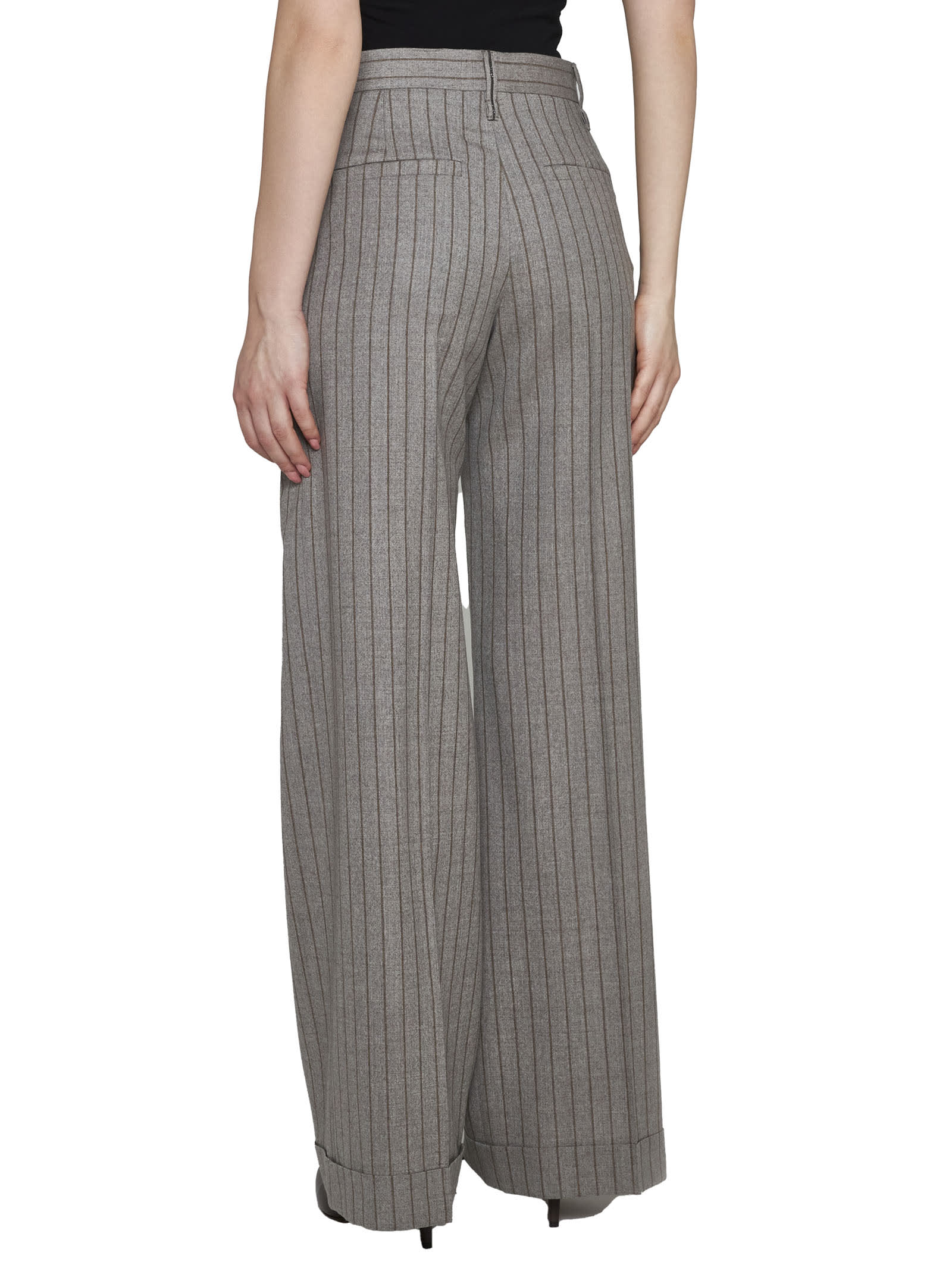 Shop Brunello Cucinelli Pants In Taupe/tabacco