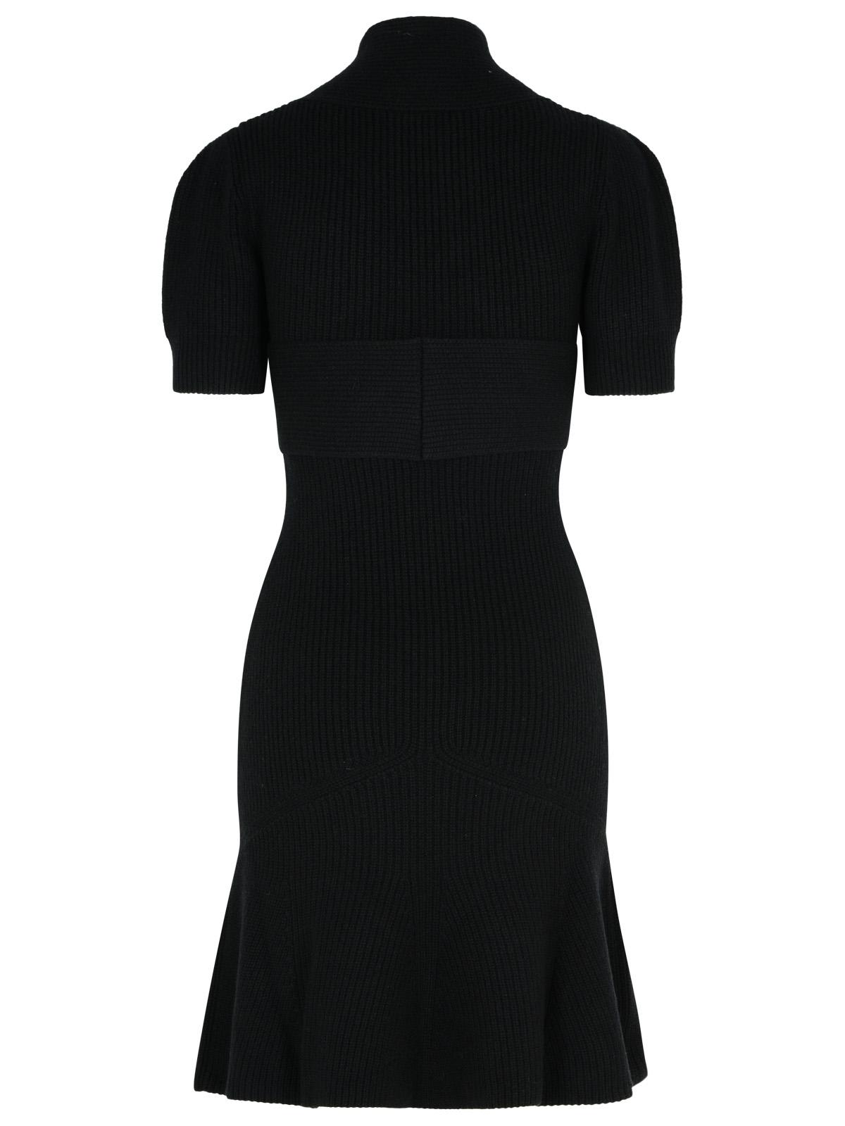 Shop Patou Black Merino Wool Blend Dress