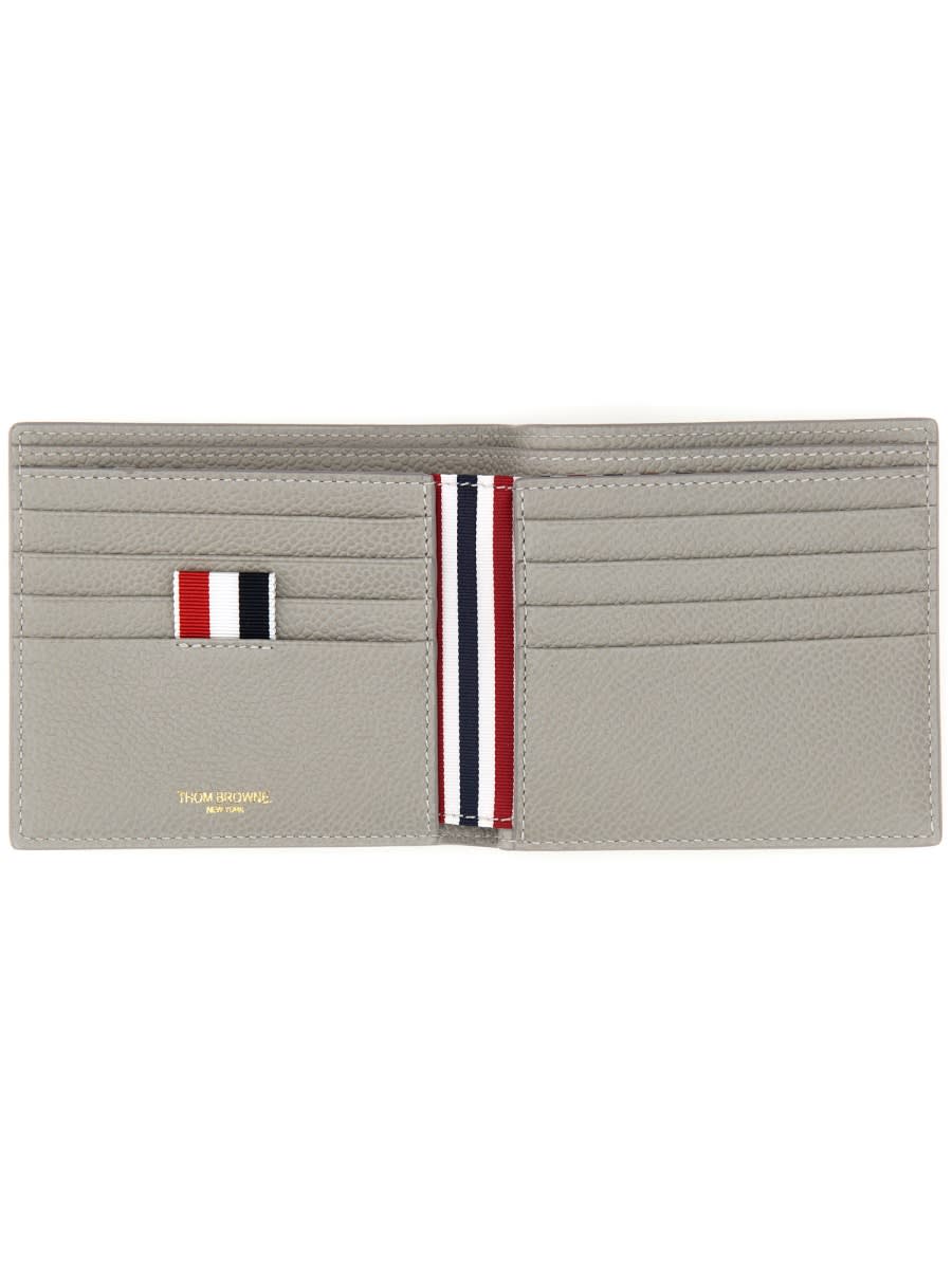 Shop Thom Browne Wallet With Whale Application In Grey